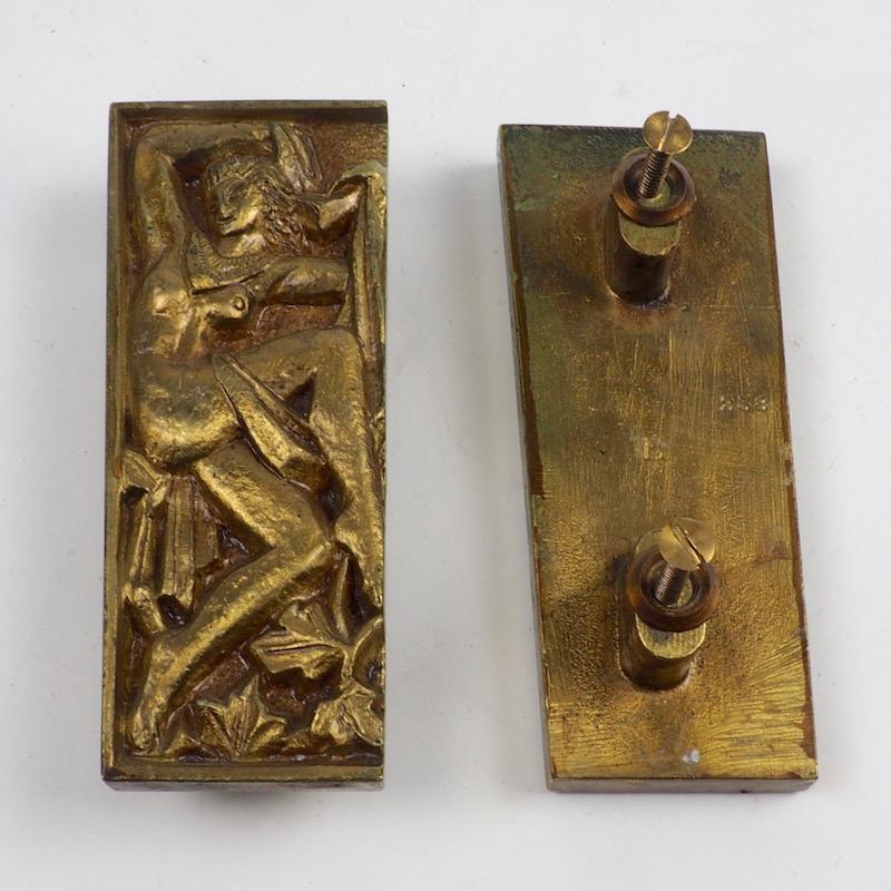 Pair of 1930s French Bronze Door Handles Decorated with Dancing Nymphs 3