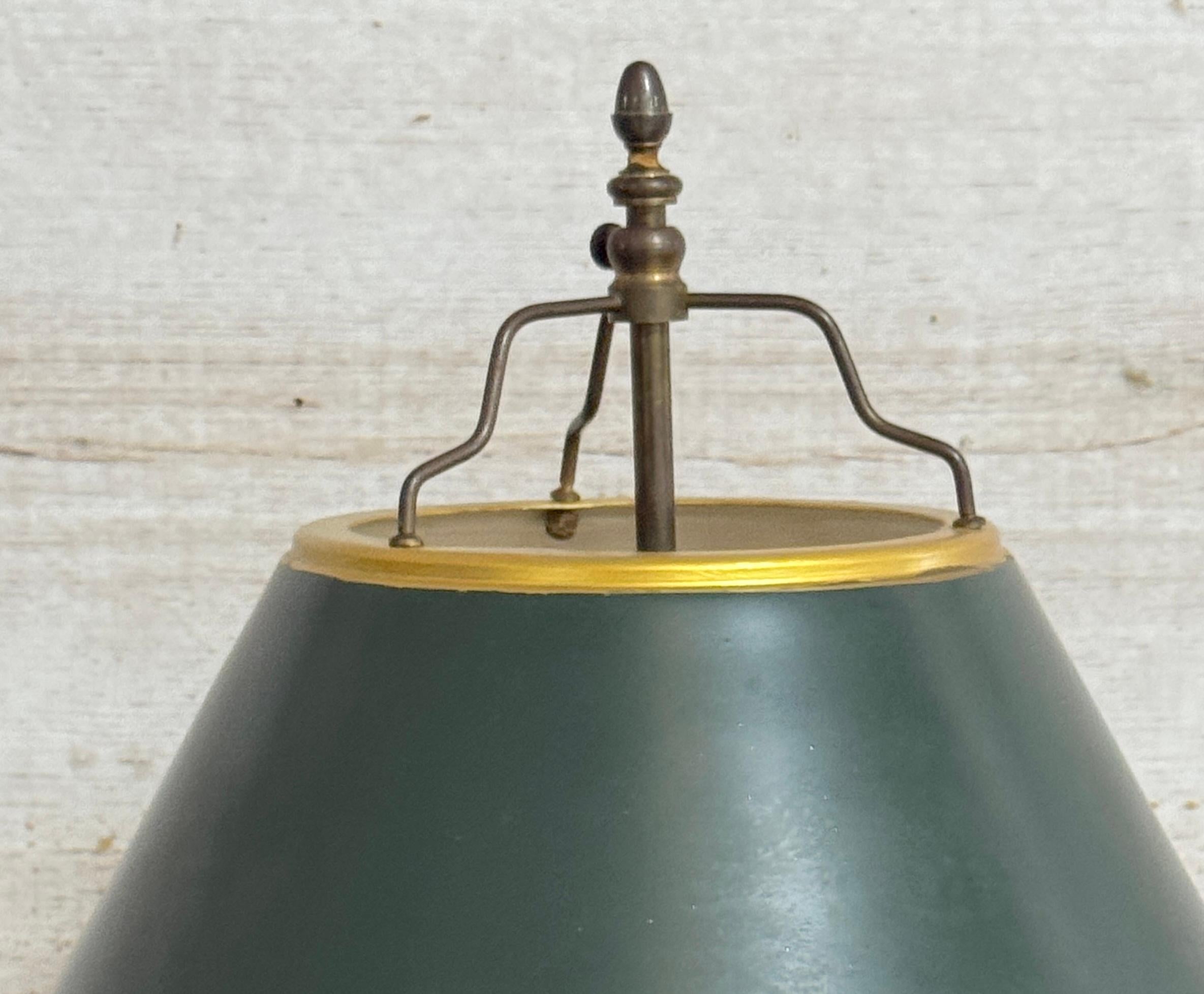 20th Century Pair of French Bronze Horse Lamps With Tole Shades, After P.J. Mêne For Sale