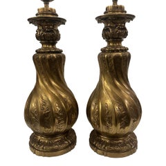 Pair of French Bronze Lamps
