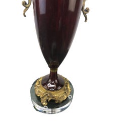 Pair of French Bronze Mounted Oxblood Lamps