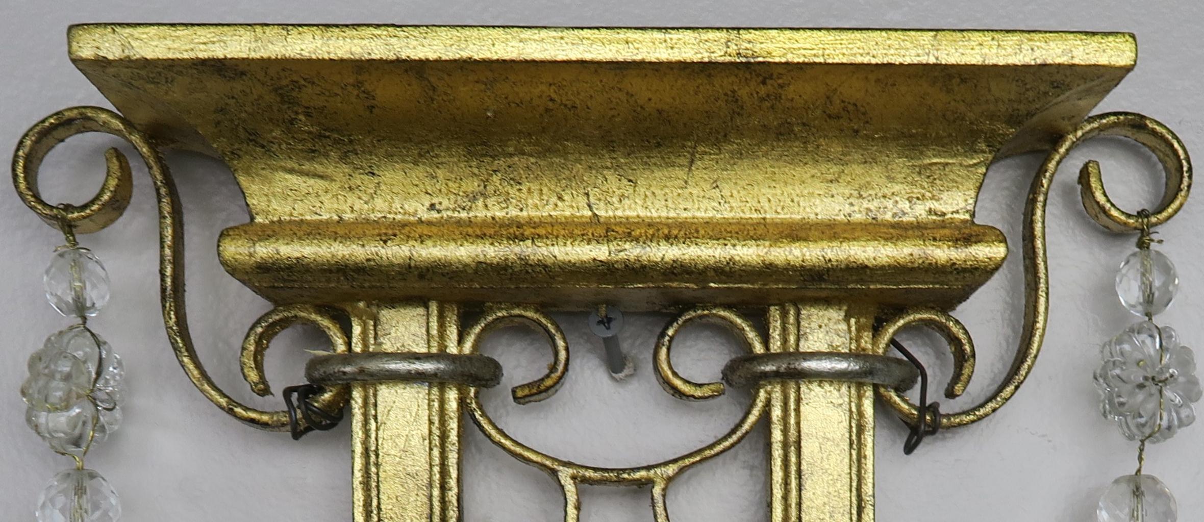 Paar französische Bronze und Bergkristall 2-Licht-Konsolen im Angebot 6