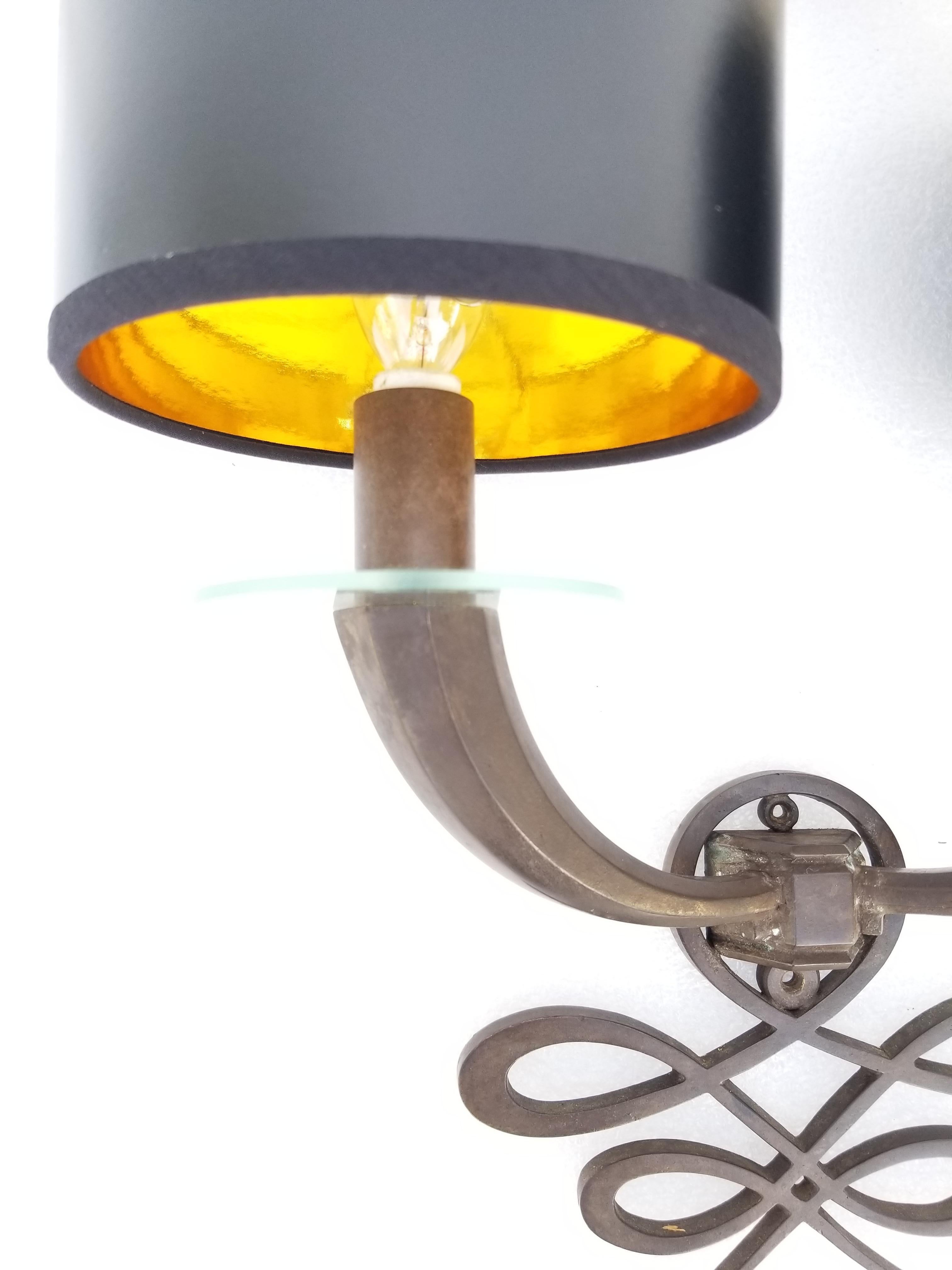 Coppia di applique francesi in bronzo in stile Leleu, 2 coppie disponibili in vendita 3