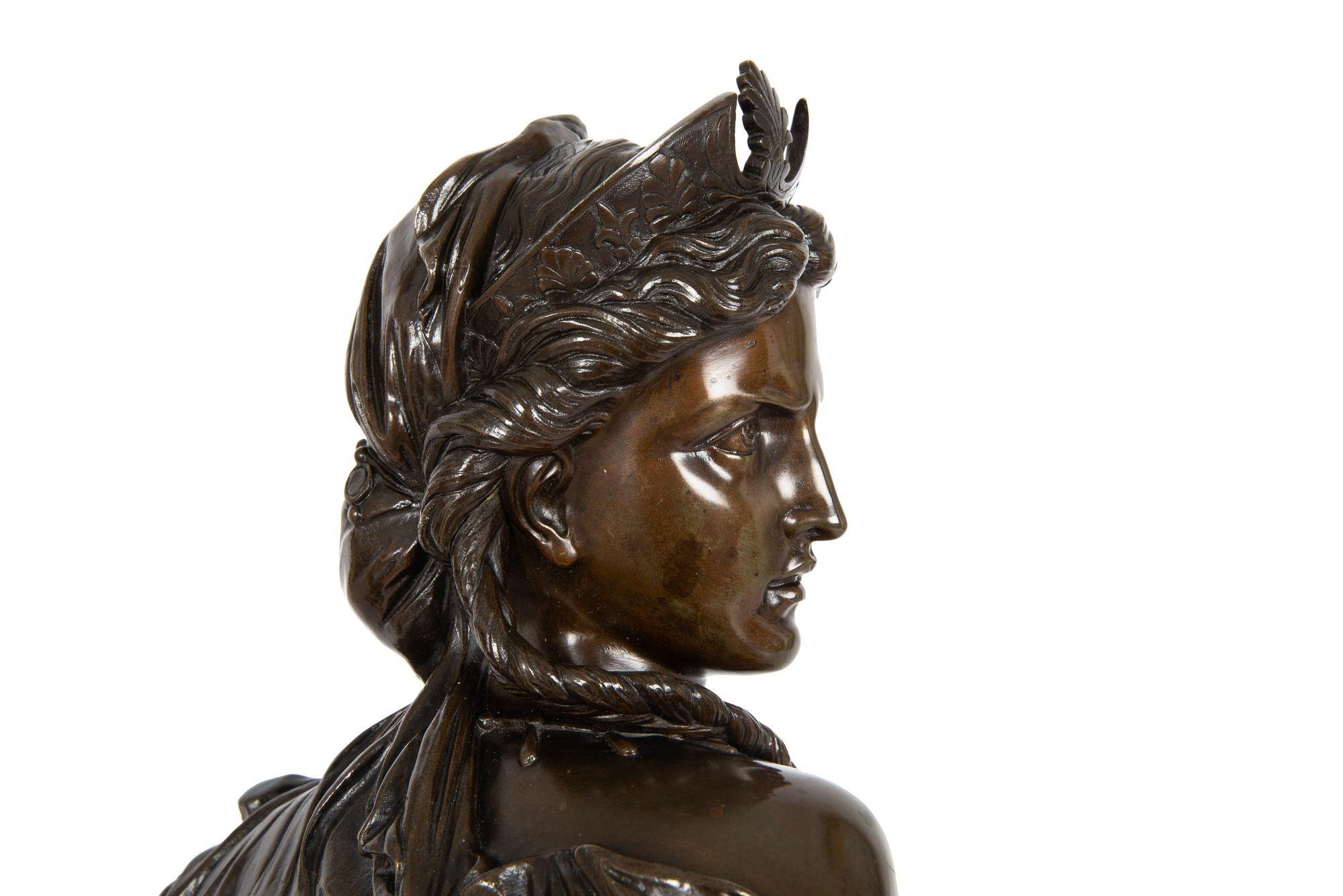 Coppia di busti scultura in bronzo francese 