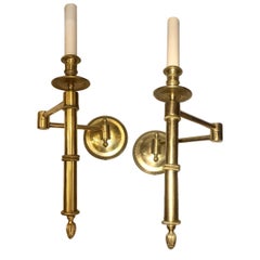 Pair of French Bronze Swivel-Arm Sconces