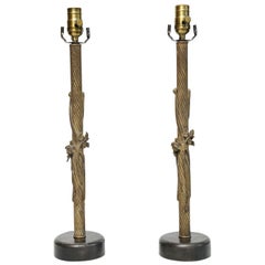Pair of French Bronze Art Nouveau Table Lamps of incredible Quality
