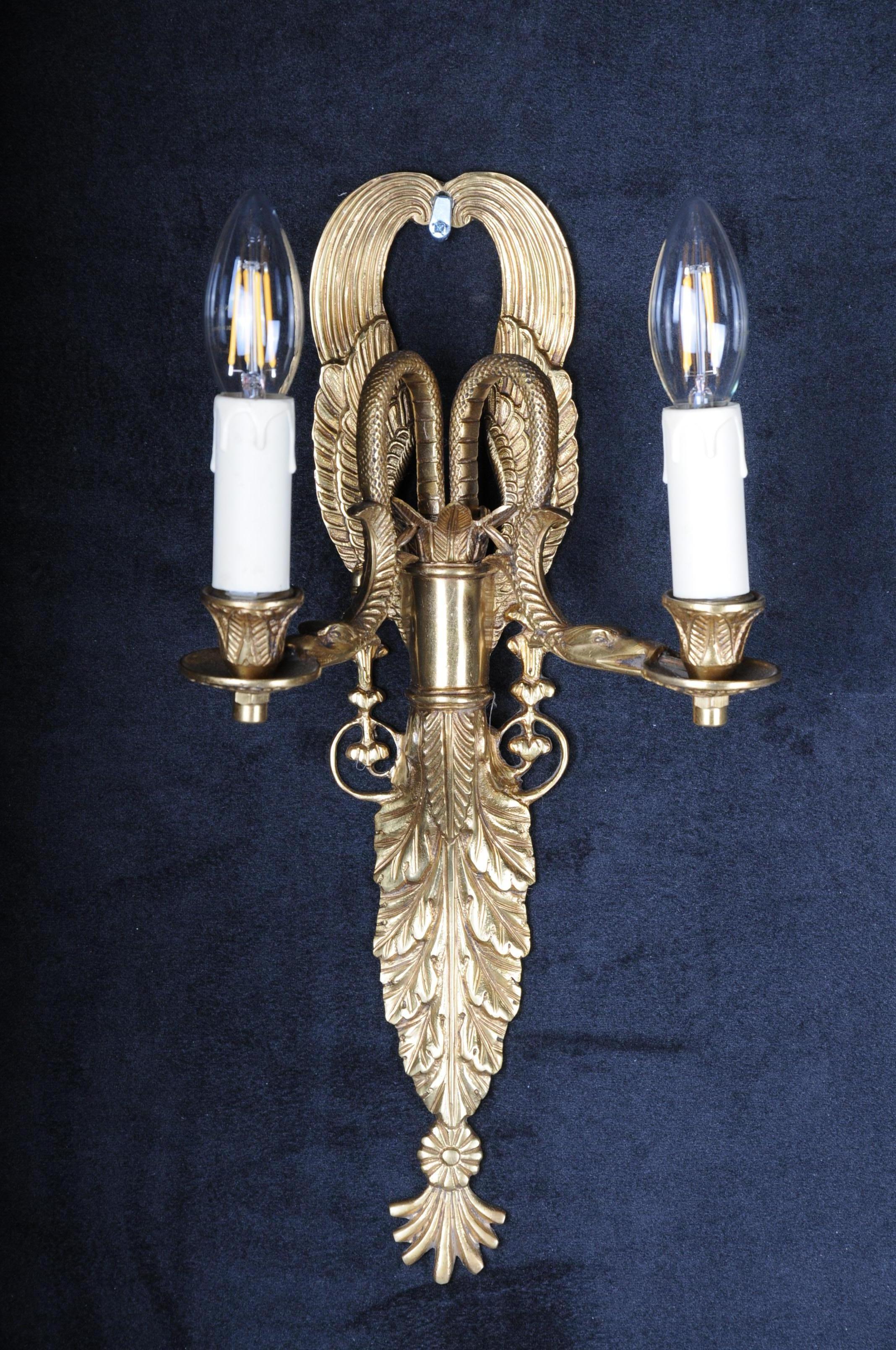 Pair of French Bronze Wall Appliqués or Sconces Empire Style For Sale 2