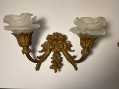 Pair of French Bronze Wall Lights