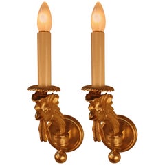 Pair of French Bronze Wall Sconces