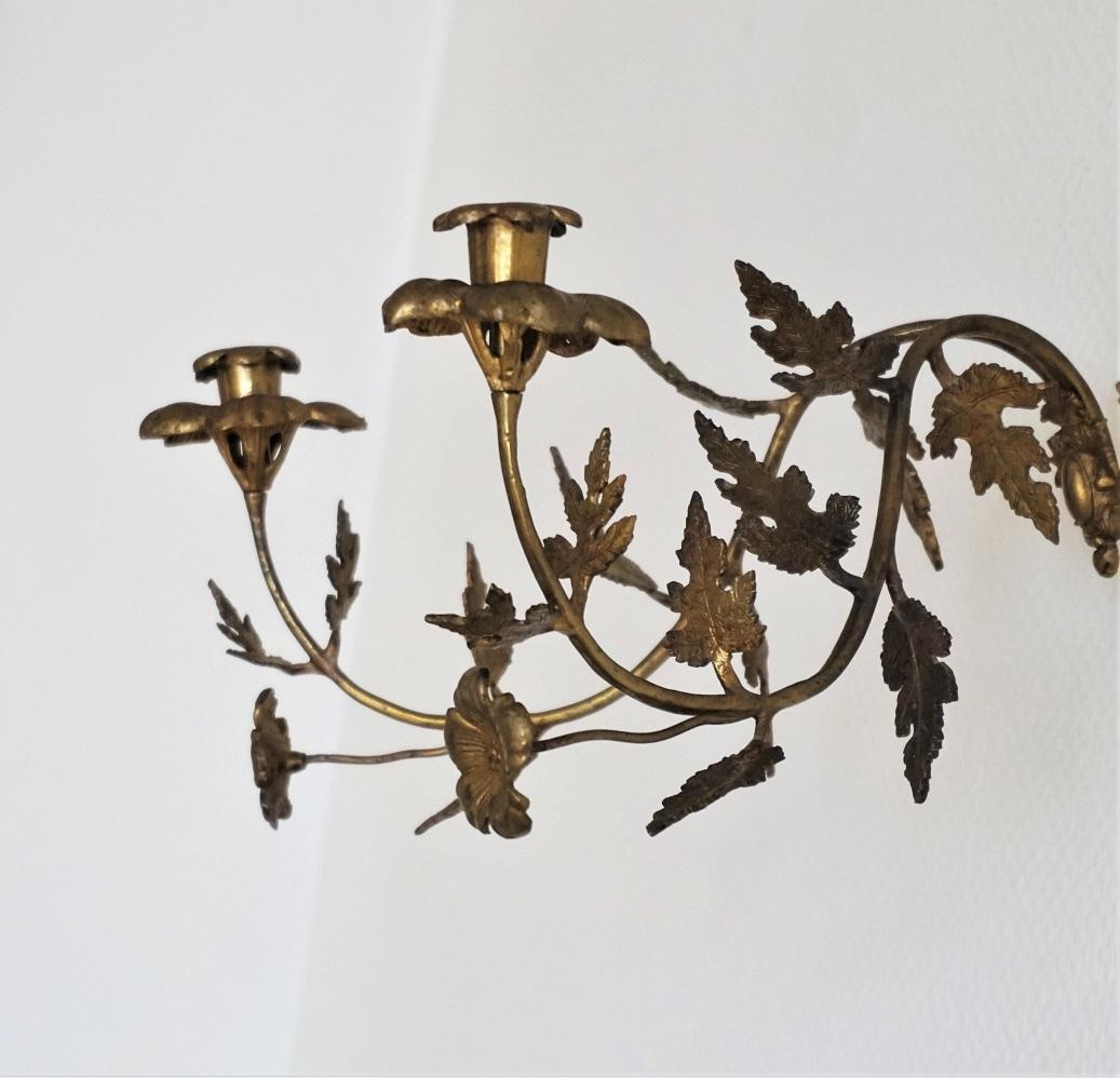 Pair of French Bronze Wall Sconces, Late 19th Century In Good Condition In Frankfurt am Main, DE