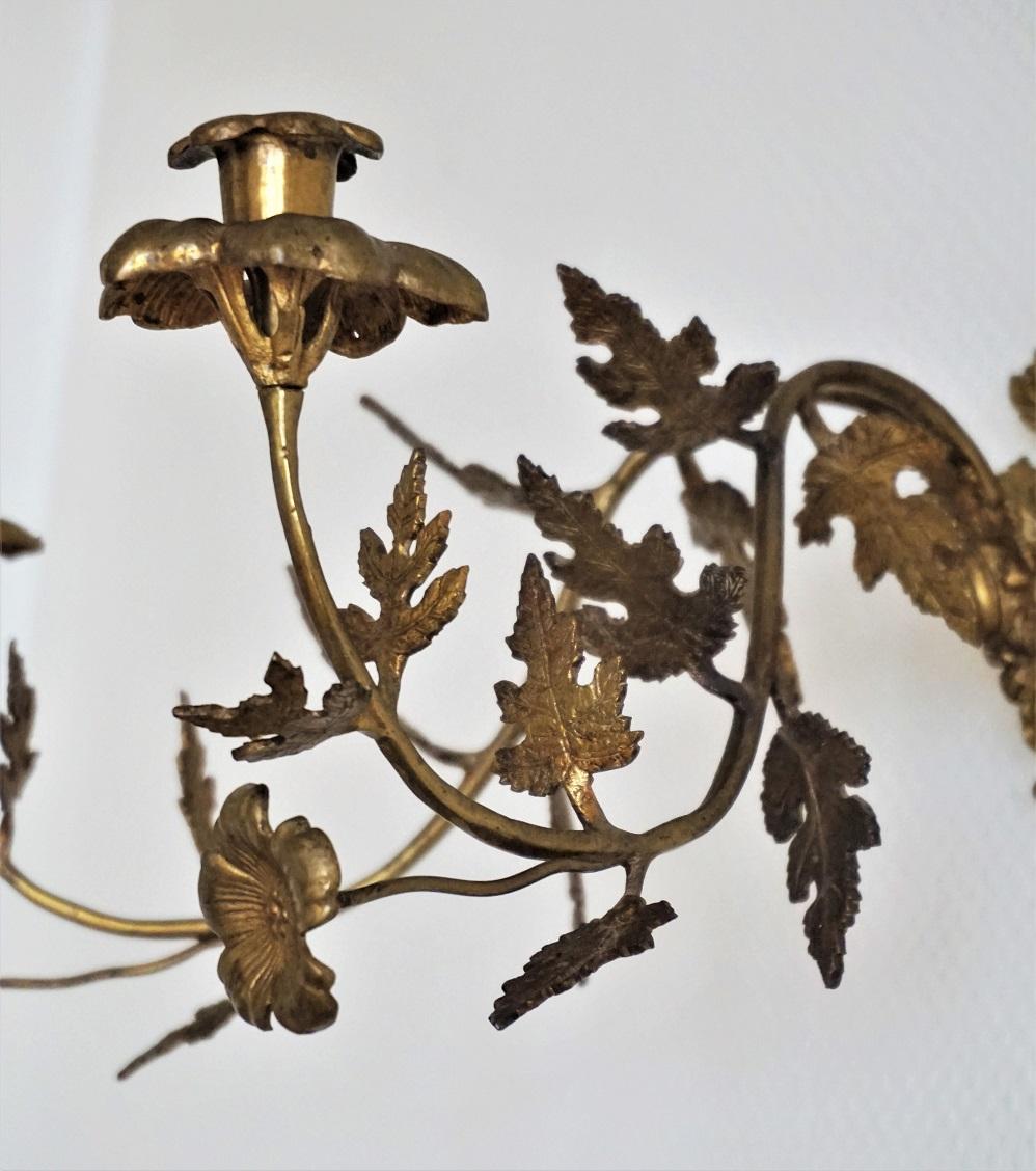 Pair of French Bronze Wall Sconces, Late 19th Century 1