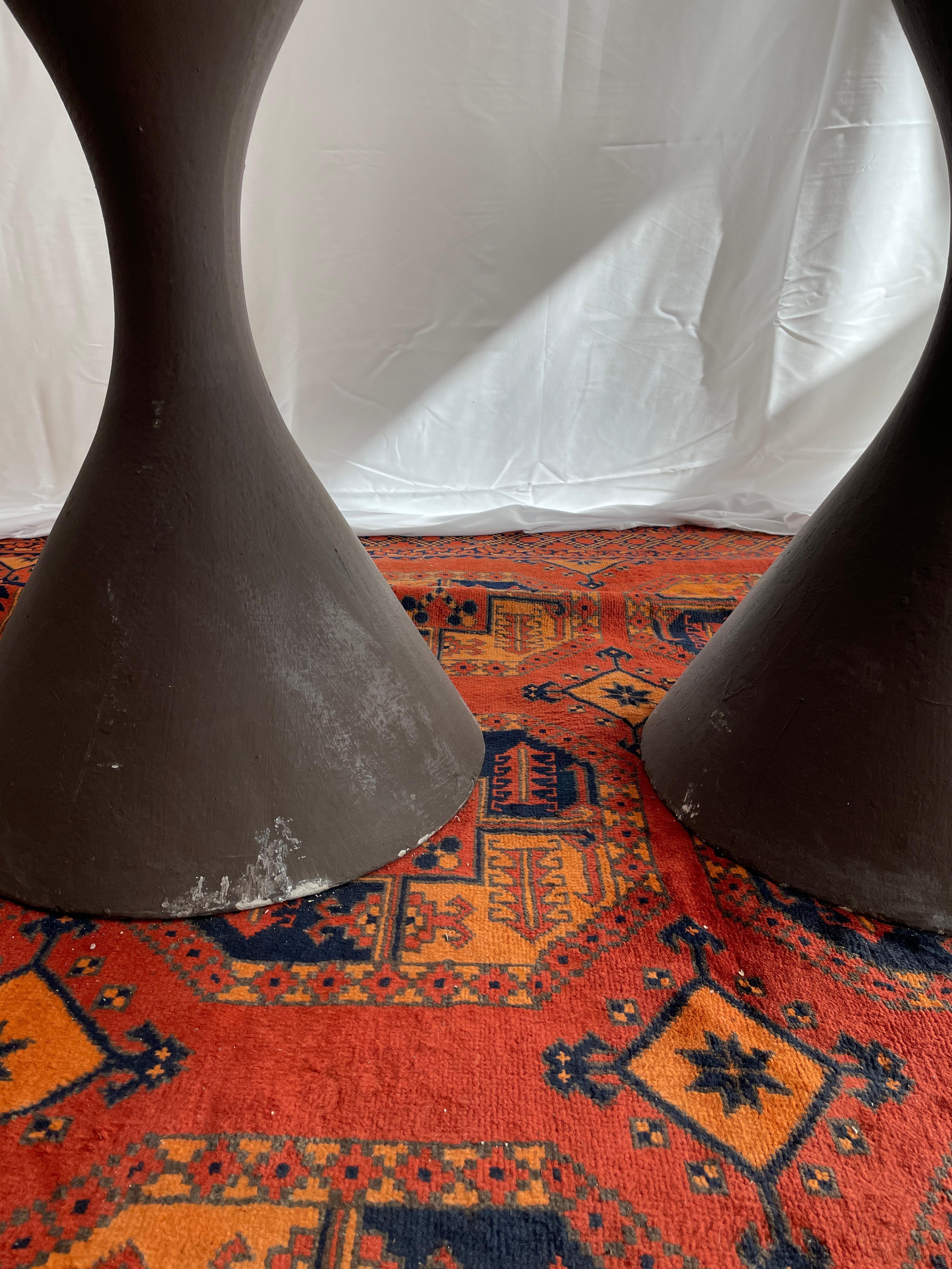 Pair of French Brown Diabolo Planter by Willy Guhl and Anton Bee for Eternit For Sale 2