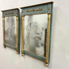 Pair of French c1870 Antique Pier Mirrors with Original Foxed Plates