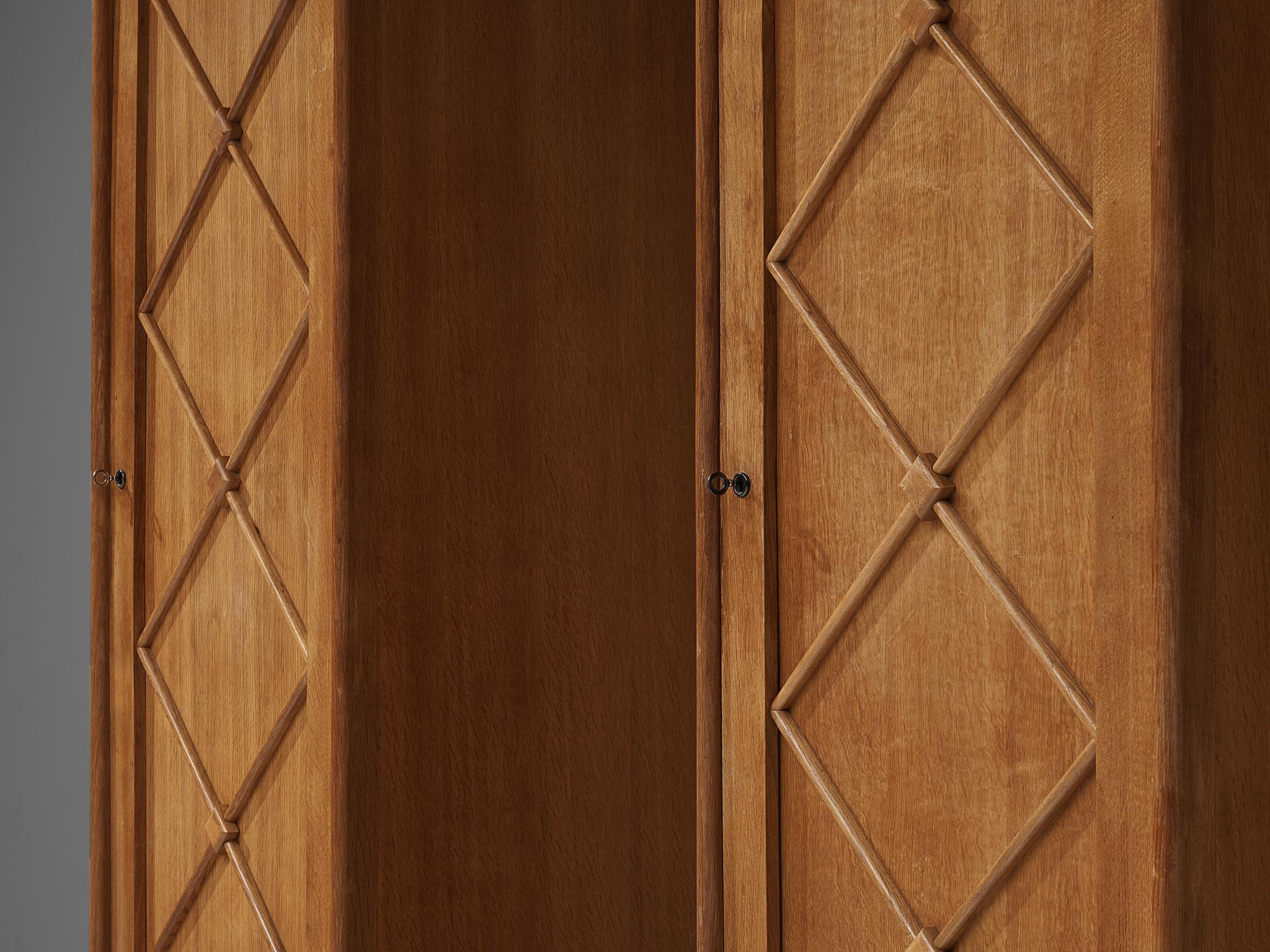 Mid-Century Modern Pair of French Cabinets in Oak, 1960s