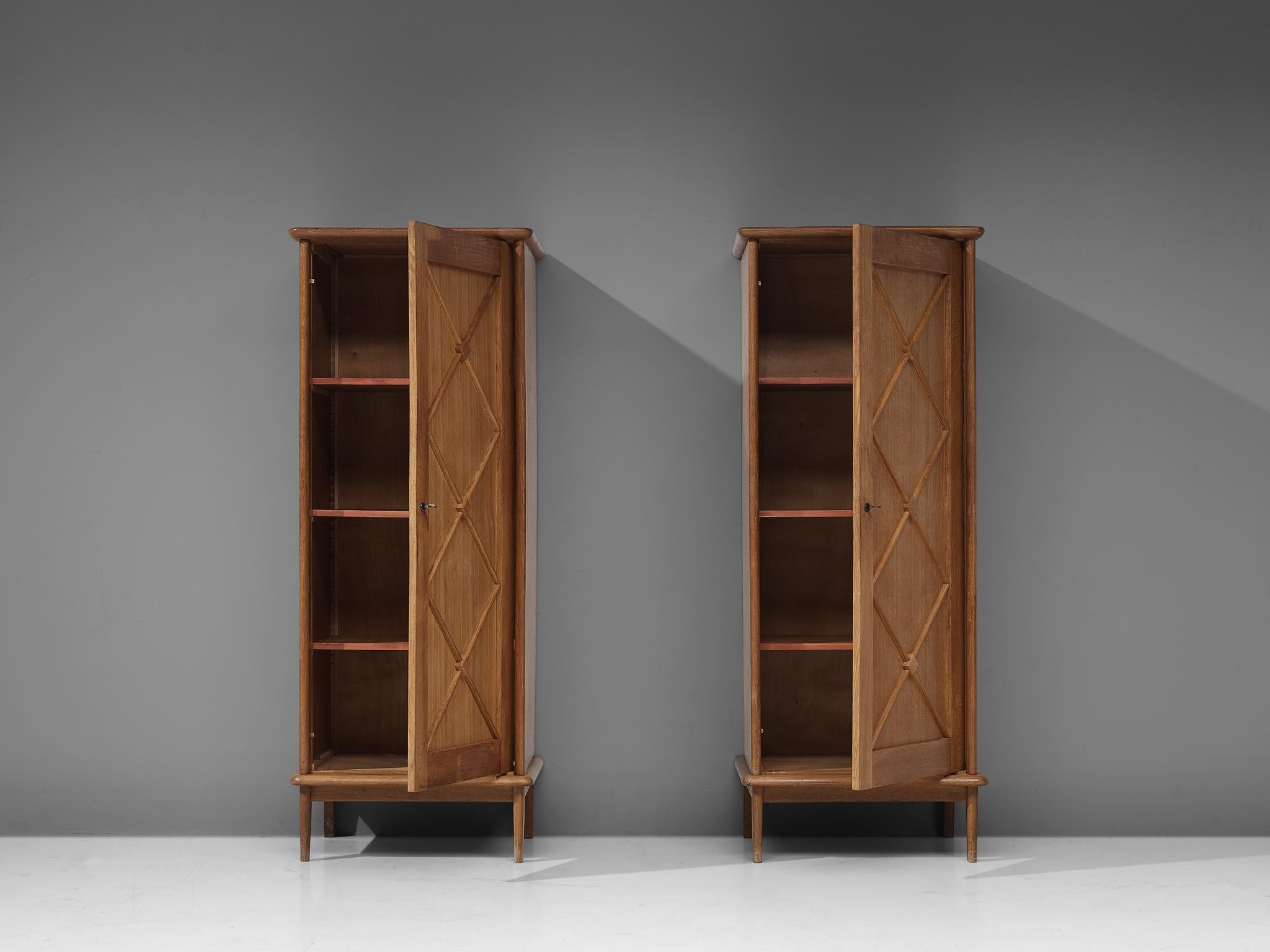 Pair of French Cabinets in Oak, 1960s 2