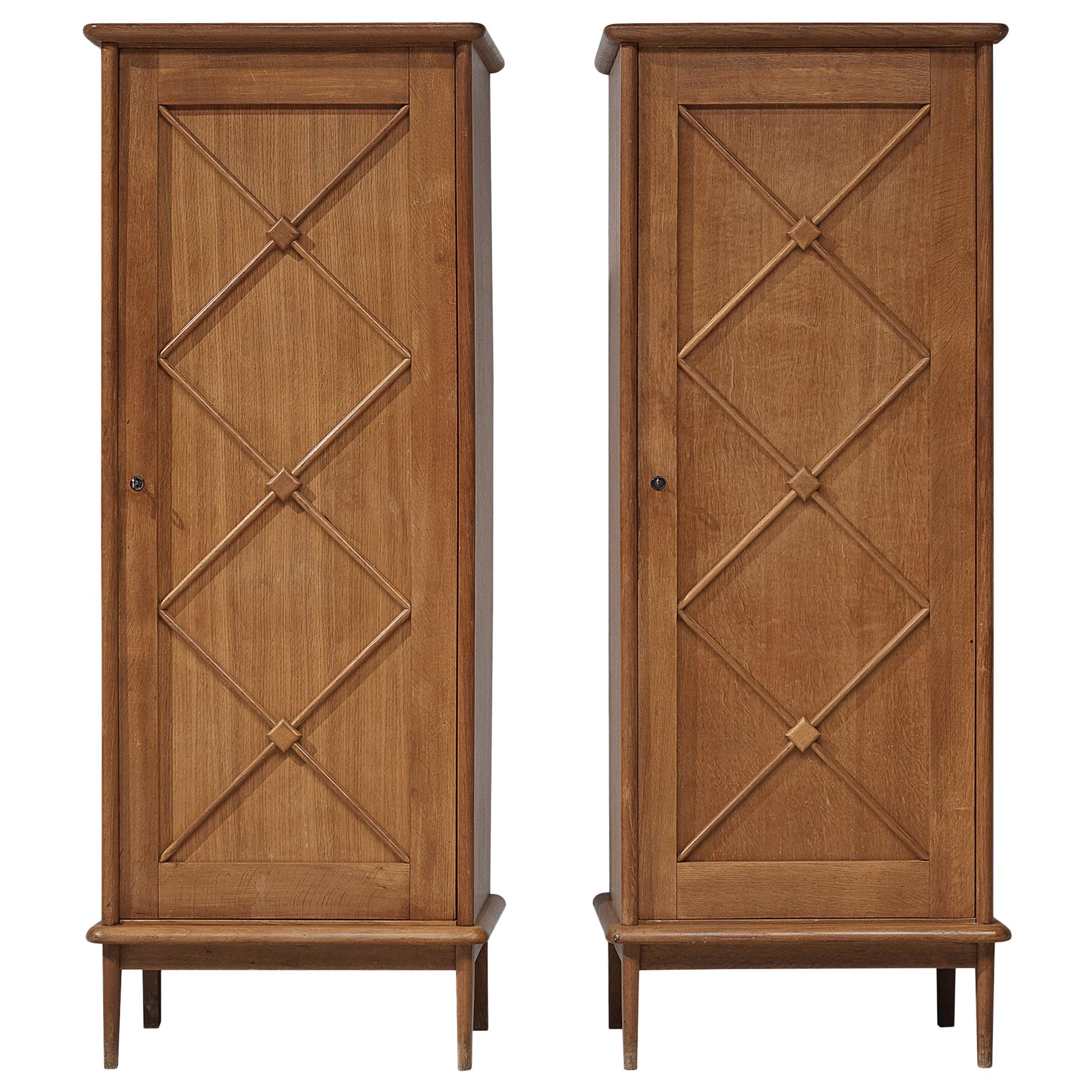 Pair of French Cabinets in Oak, 1960s