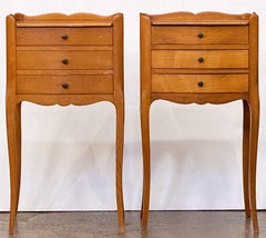 Pair of French Cabriole Leg Nightstands or Bedside Tables