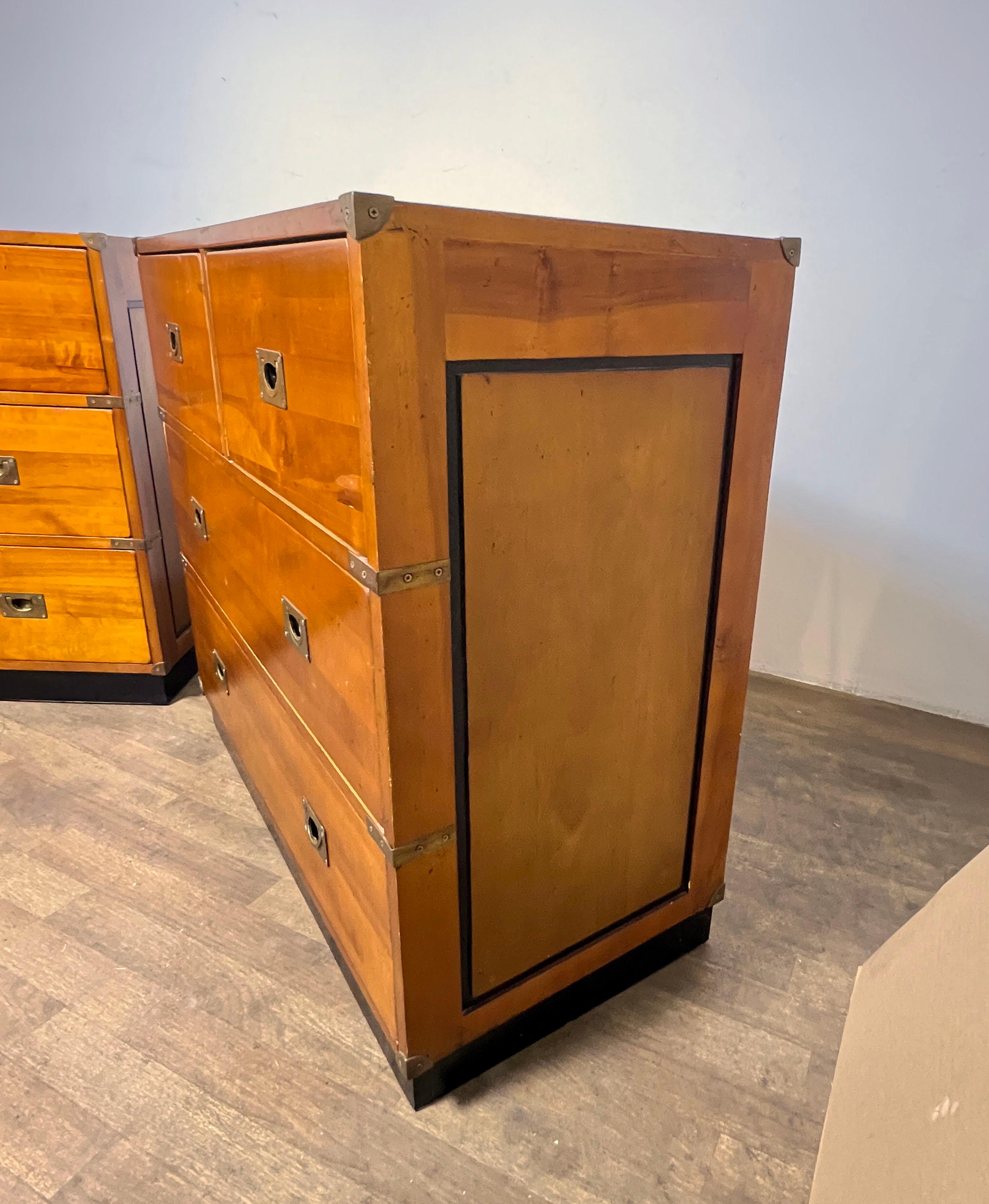 Pair Of French Campaign Style Chests Circa 1970s For Sale 5
