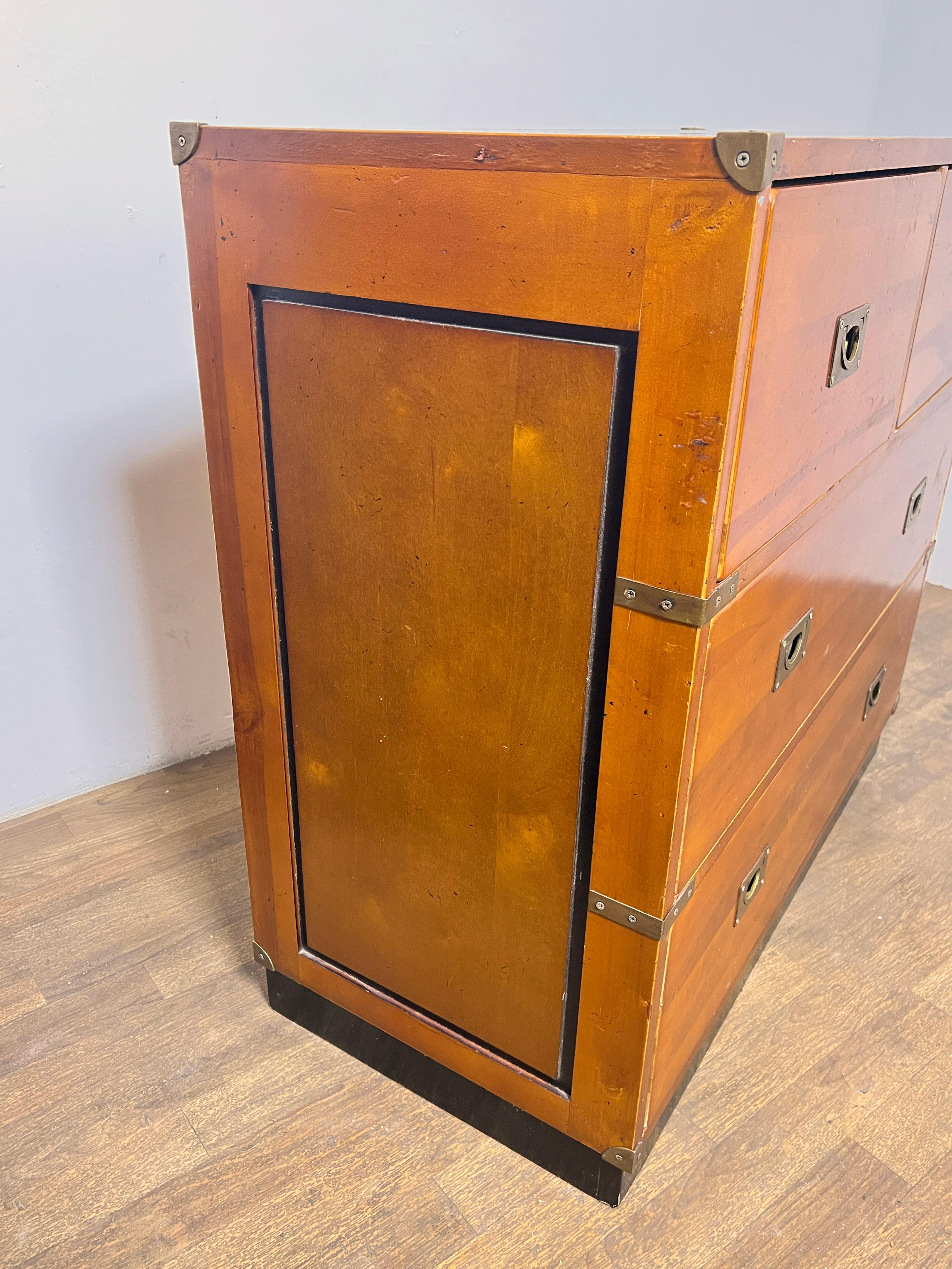 Pair Of French Campaign Style Chests Circa 1970s For Sale 6