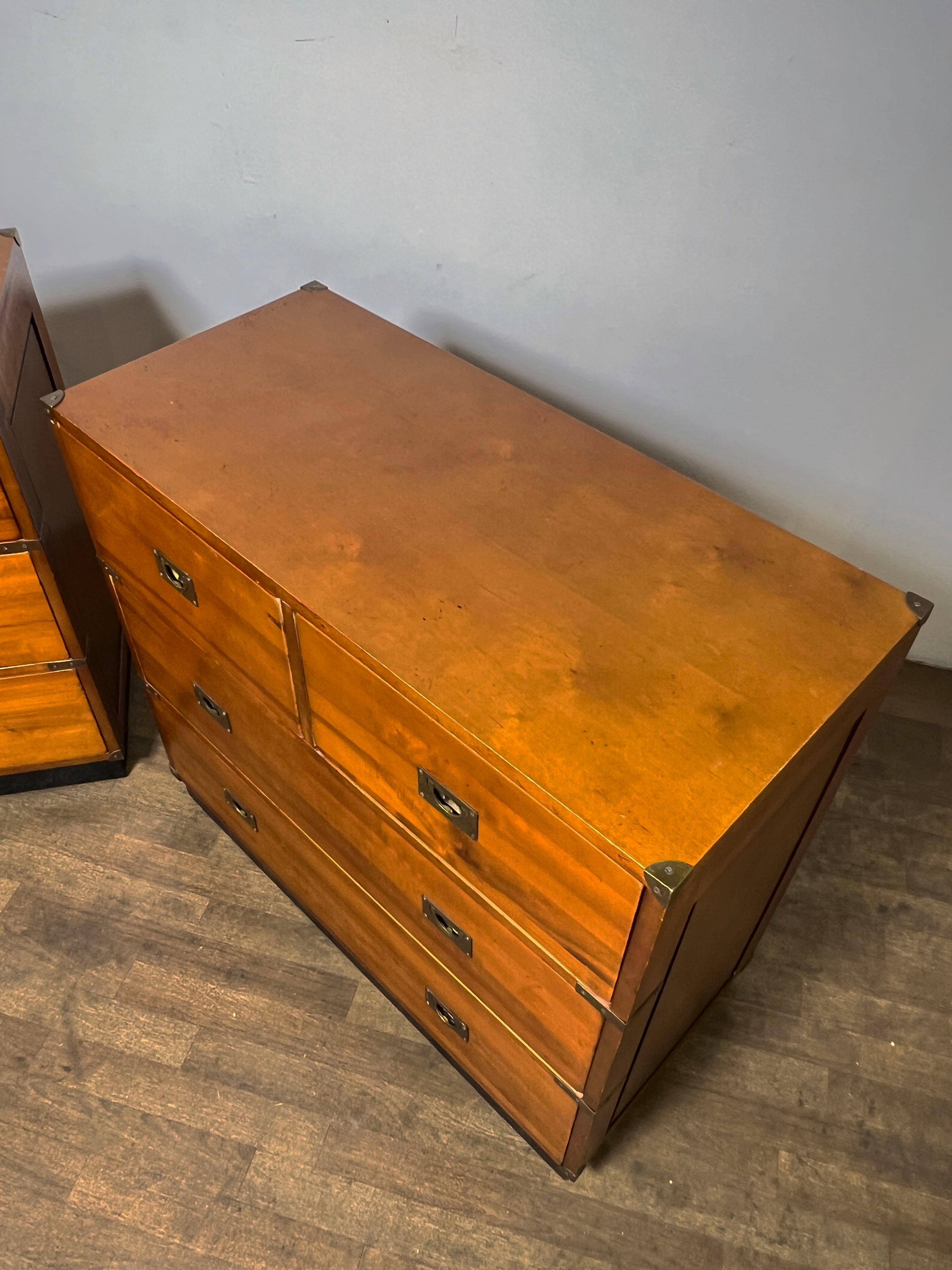 Pair Of French Campaign Style Chests Circa 1970s For Sale 1