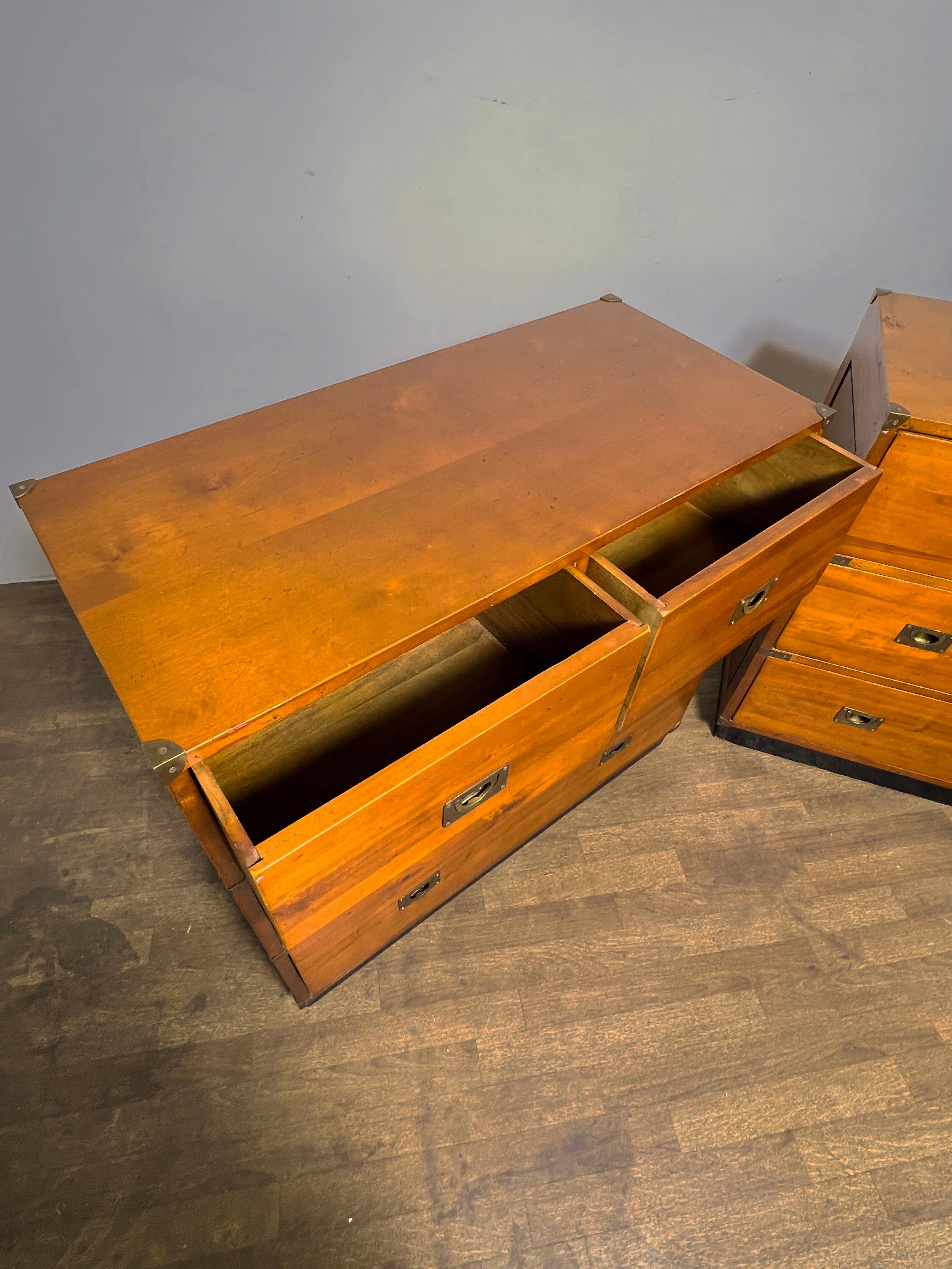 Pair Of French Campaign Style Chests Circa 1970s For Sale 2