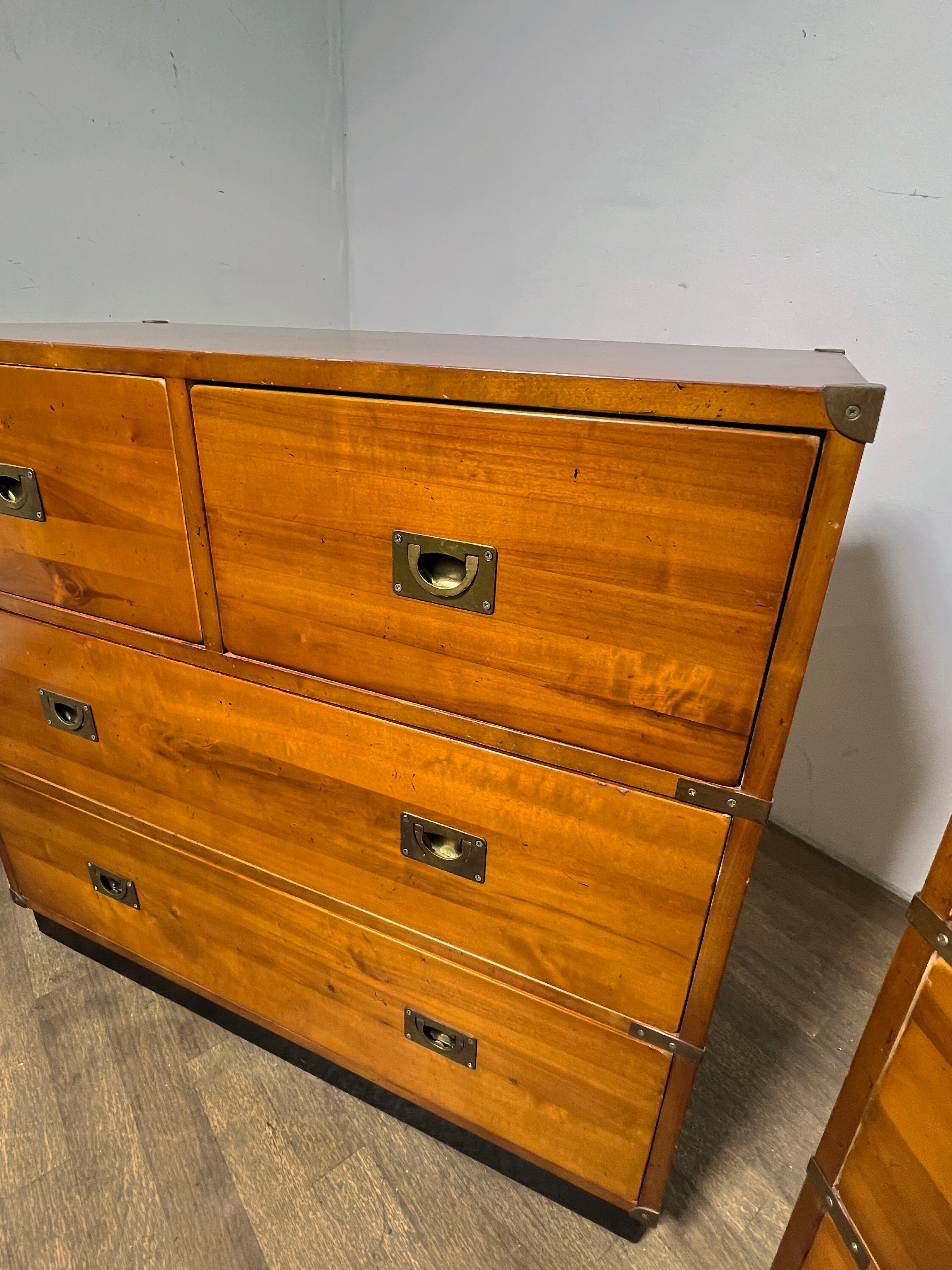 Pair Of French Campaign Style Chests Circa 1970s For Sale 3