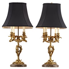 Paar französische Lampen in Kandelaberform