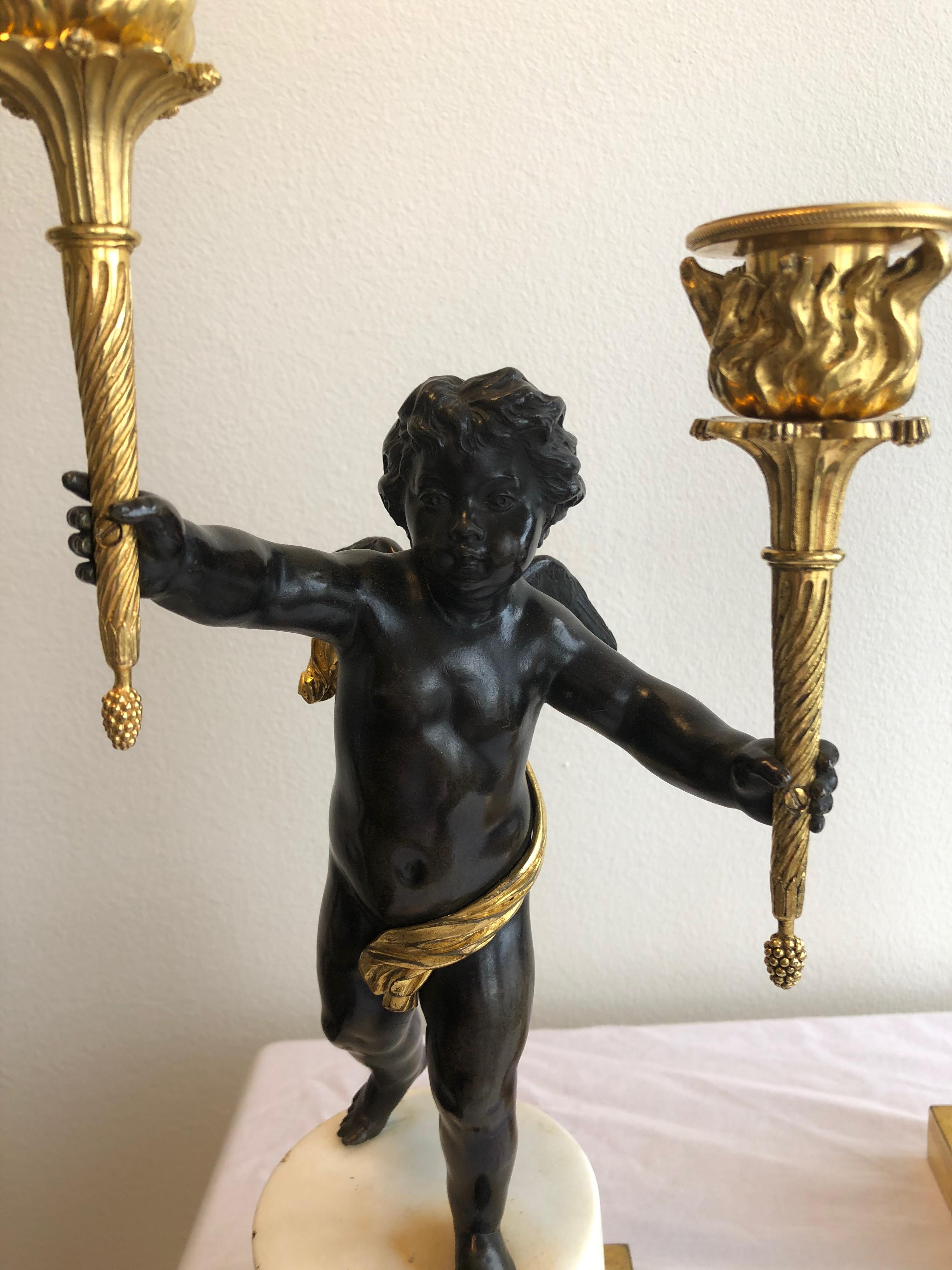 Pair of French Candelabra, Late 18th Century In Good Condition In Stockholm, SE