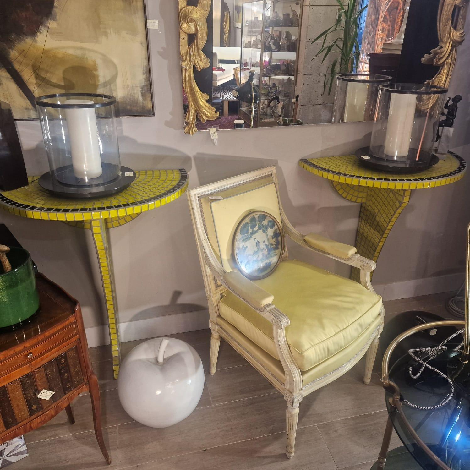 Pair of French candle holders, photophores, candlesticks, glass and black metal For Sale 2