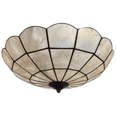 Retro Pair of French Capiz Light Fixtures