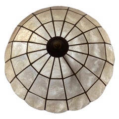 Pair of French Capiz Light Fixtures