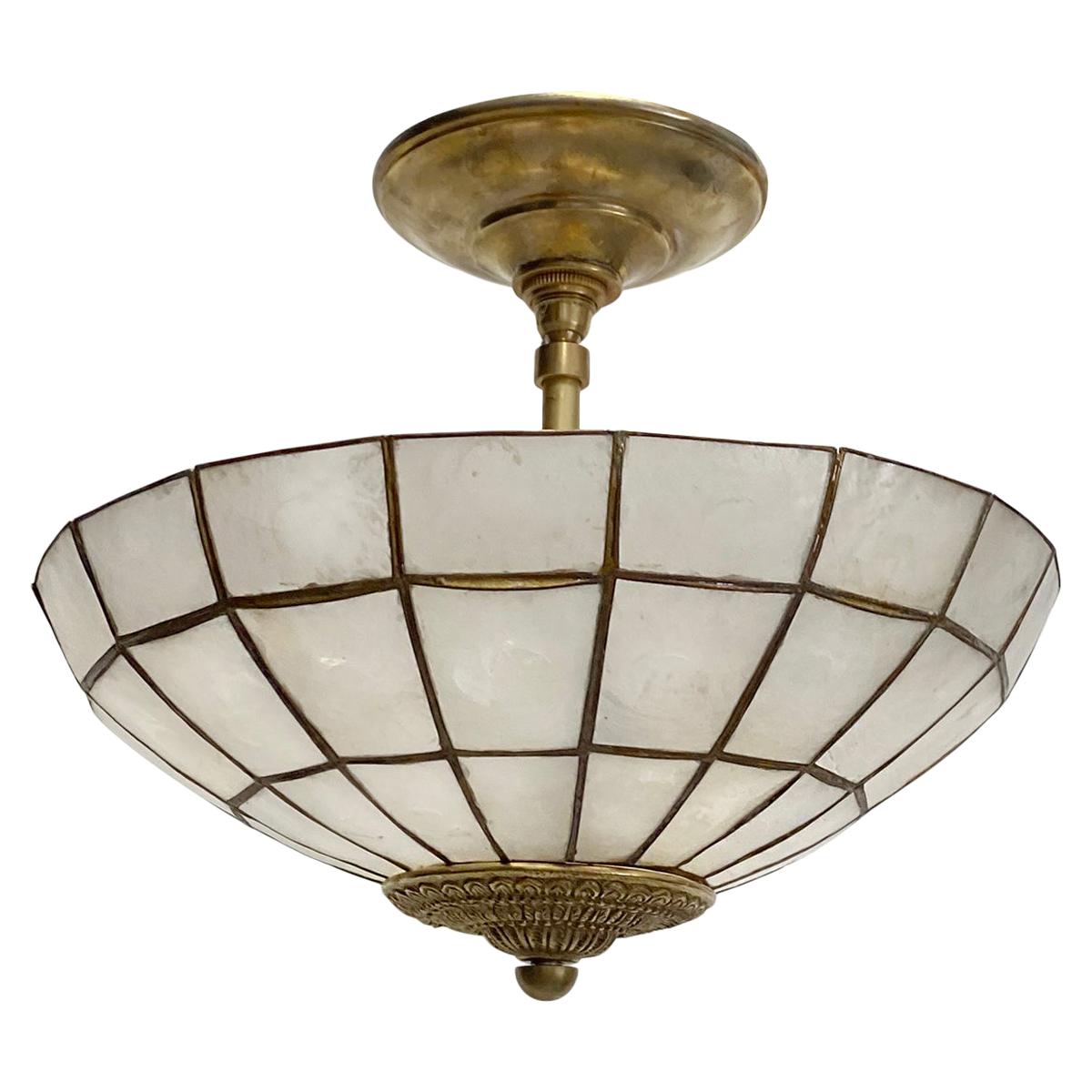Pair of French Capiz Shell Light Fixtures, Sold Individually