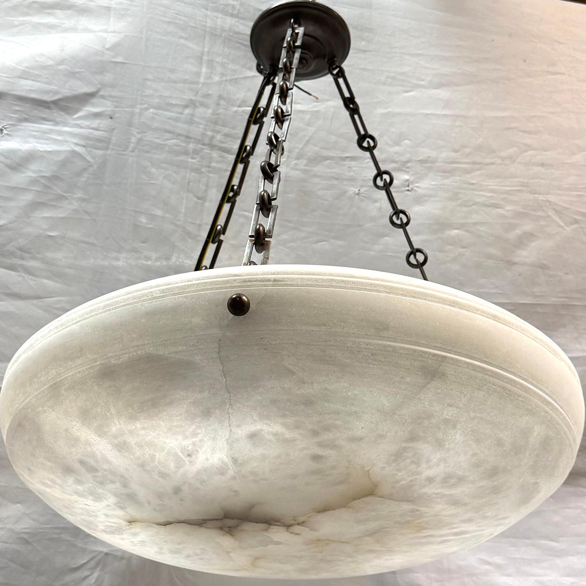 Set of French Carved Alabaster Fixtures. Sold Individually. For Sale 3