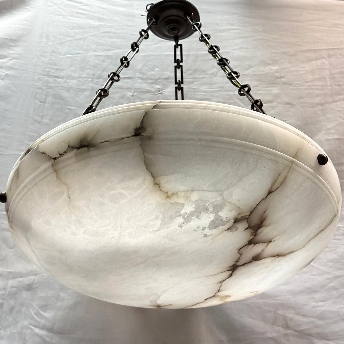 Set of French Carved Alabaster Fixtures. Sold Individually. For Sale 4