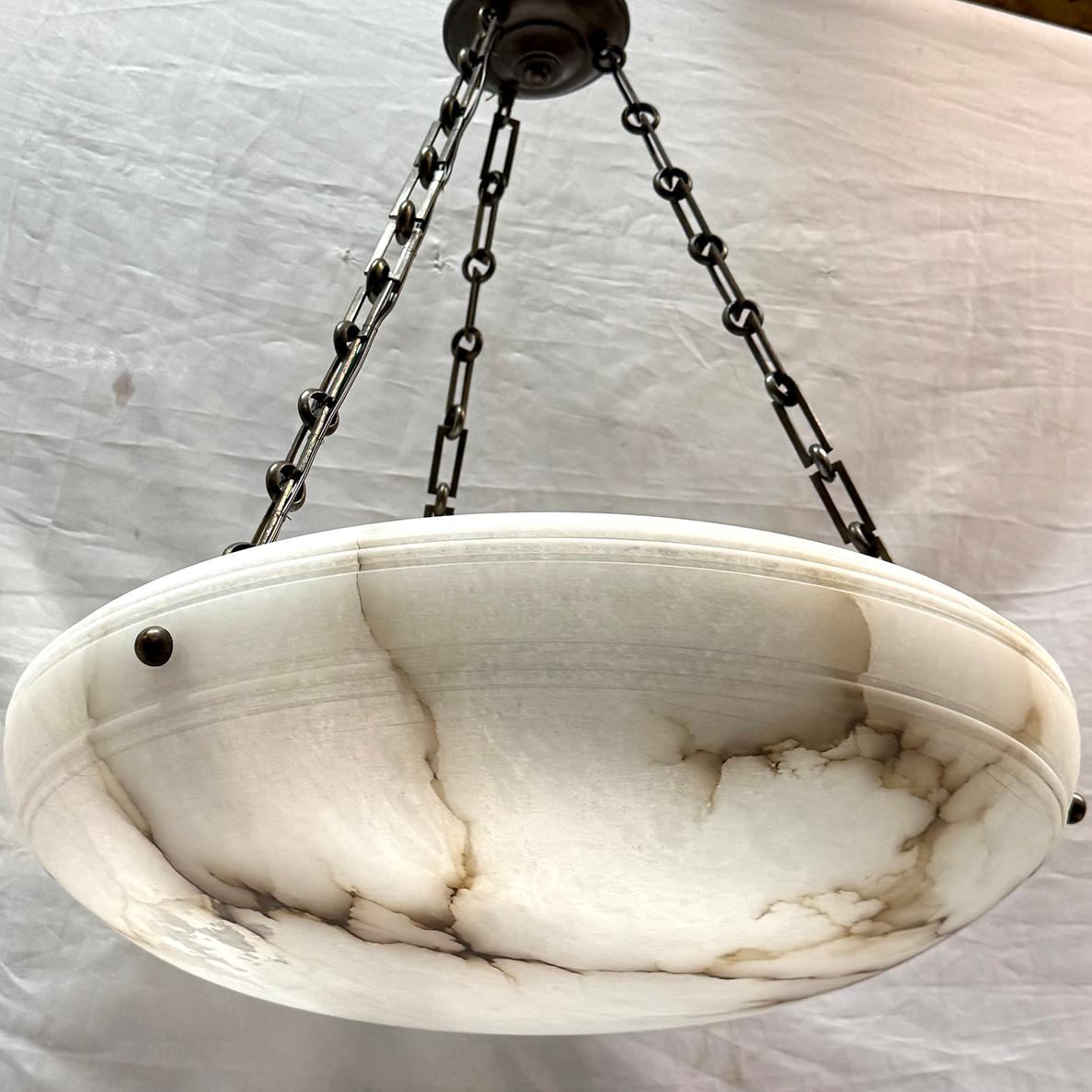 Set of French Carved Alabaster Fixtures. Sold Individually. For Sale 5