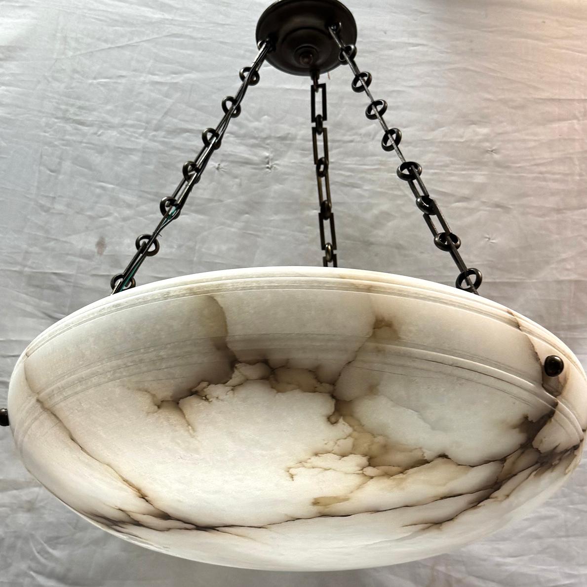 Set of French Carved Alabaster Fixtures. Sold Individually. For Sale 6
