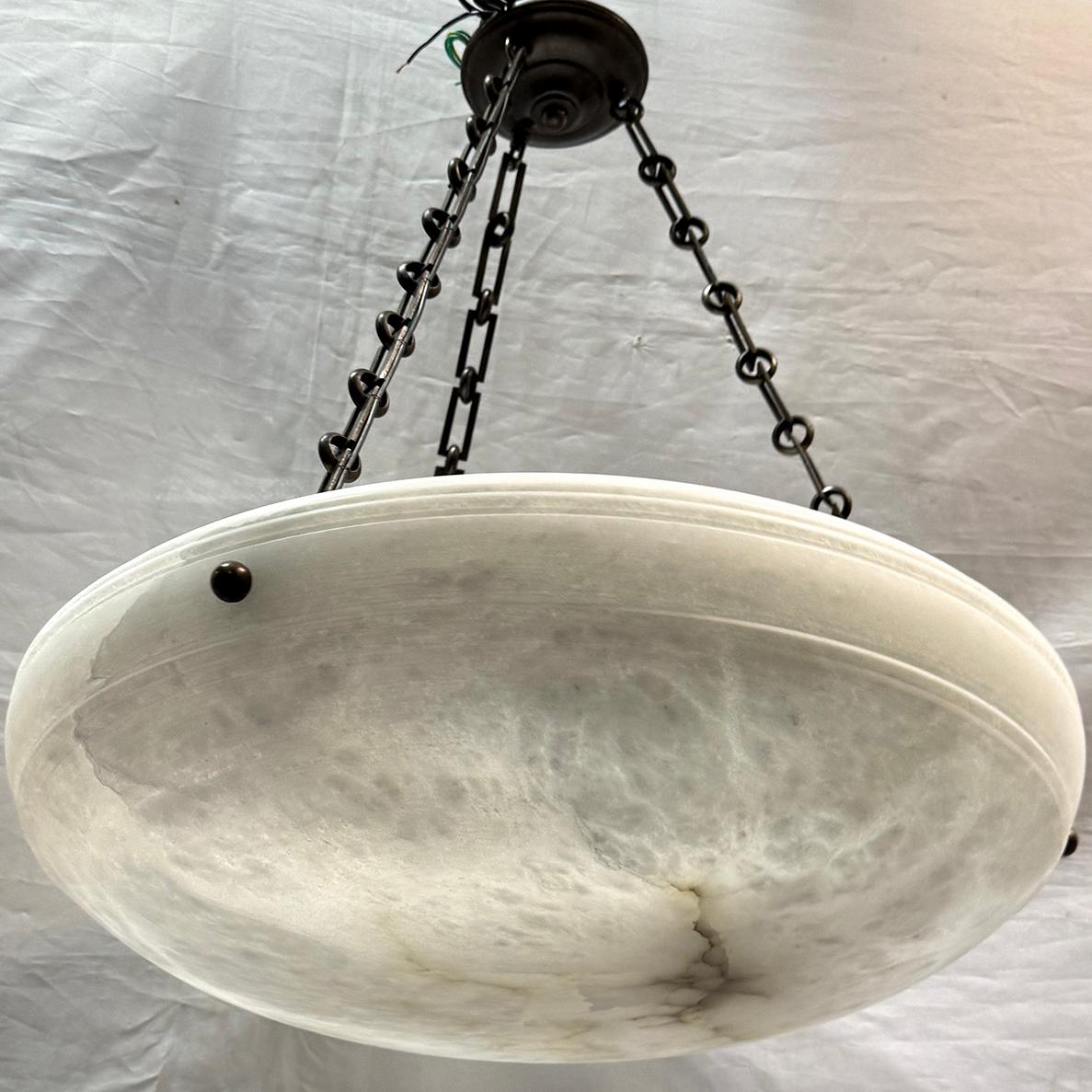 Set of French Carved Alabaster Fixtures. Sold Individually. For Sale 2