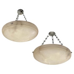 Pair of French Carved Alabaster Fixtures, Sold Individually