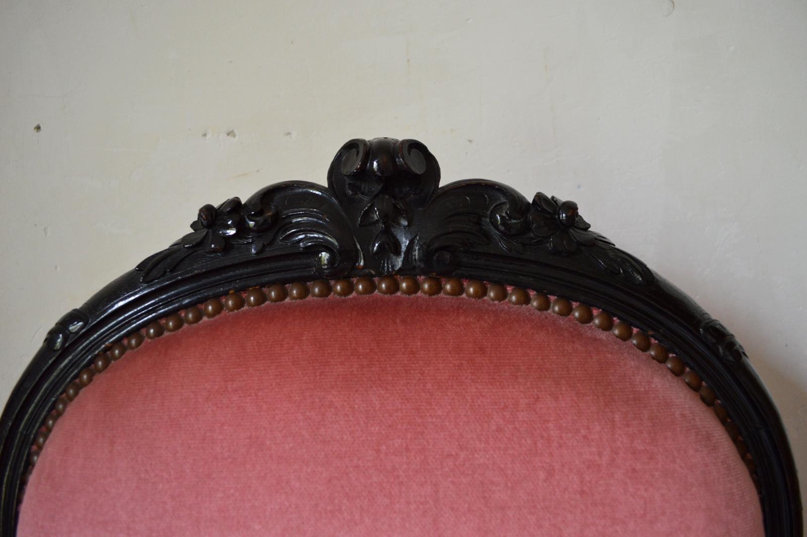 Napoleon III Pair of French Carved Ebonized Napoléon III Chairs, 1880s For Sale