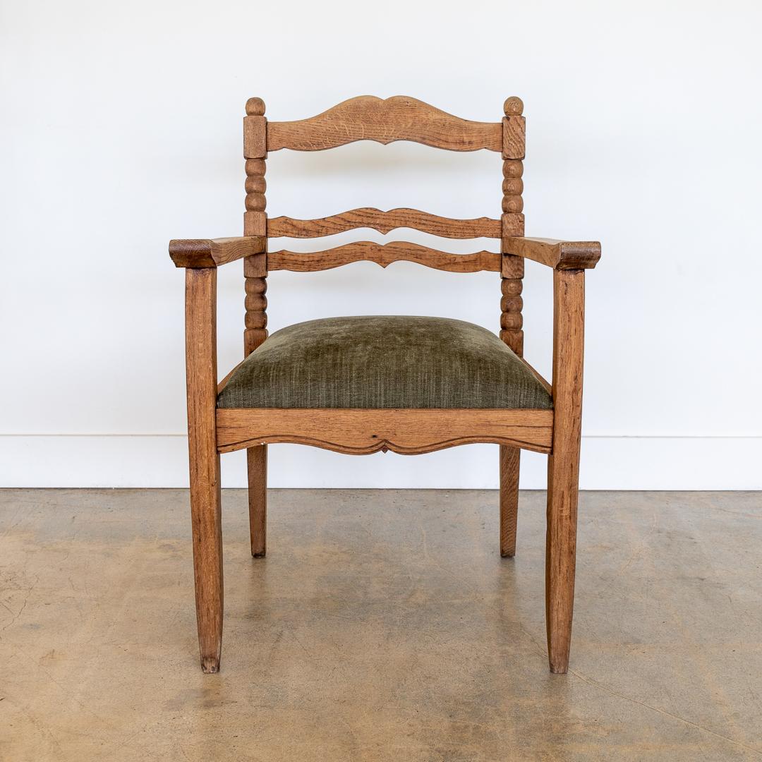 Pair of French Carved Oak Armchairs For Sale 8