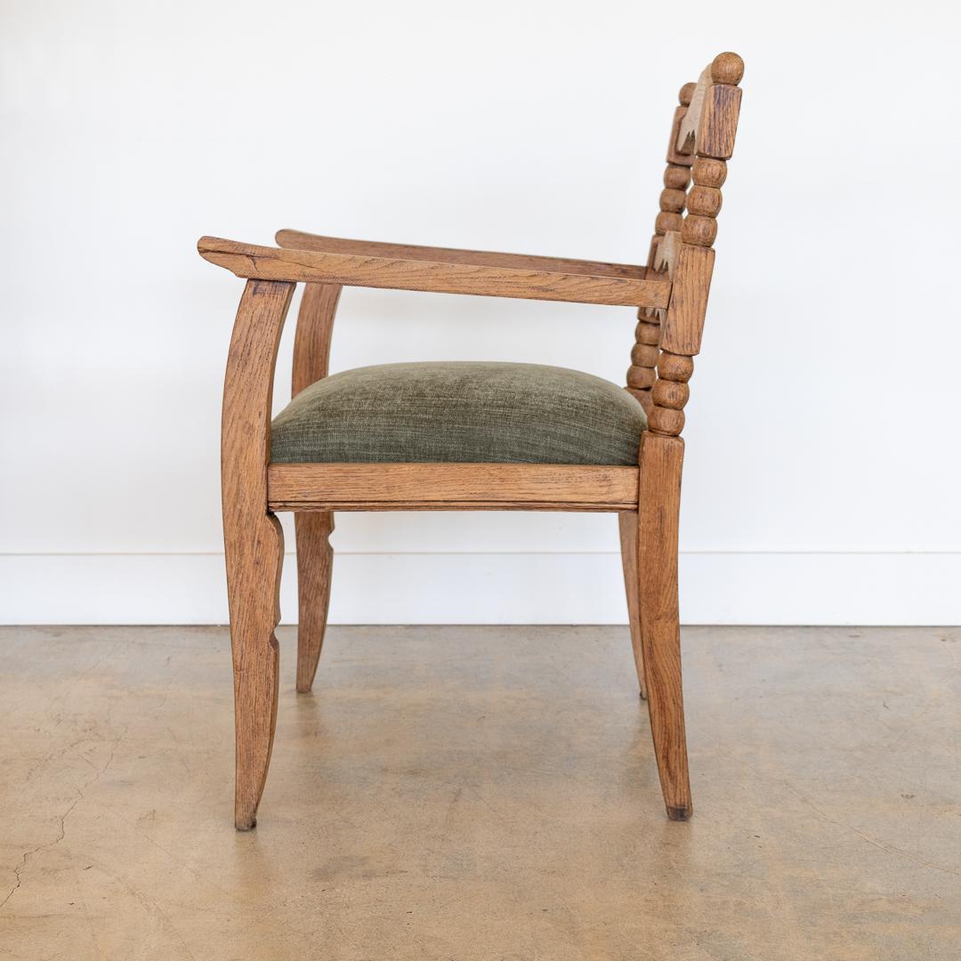 Pair of French Carved Oak Armchairs For Sale 3