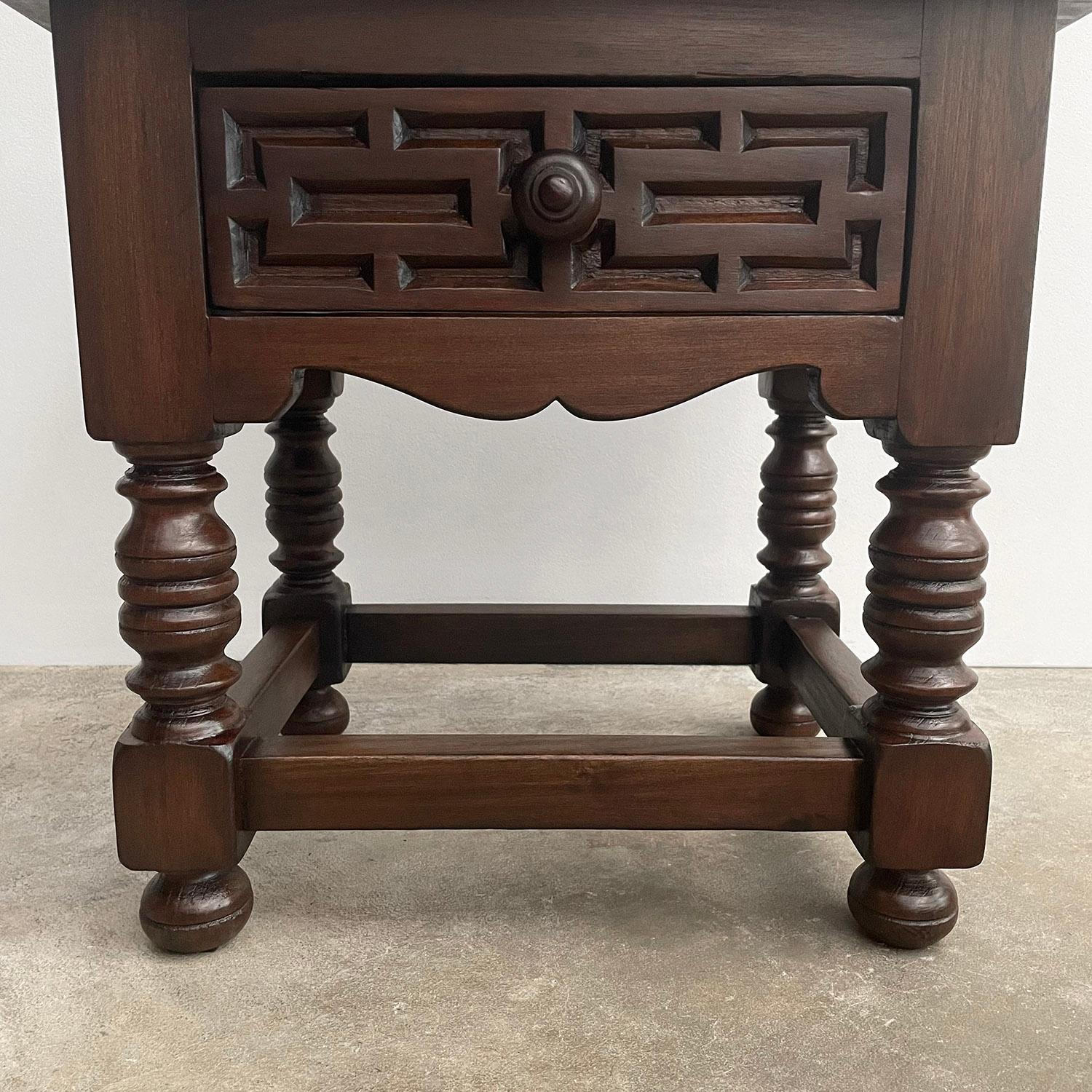 Pair of French Carved Oak End Tables  For Sale 5