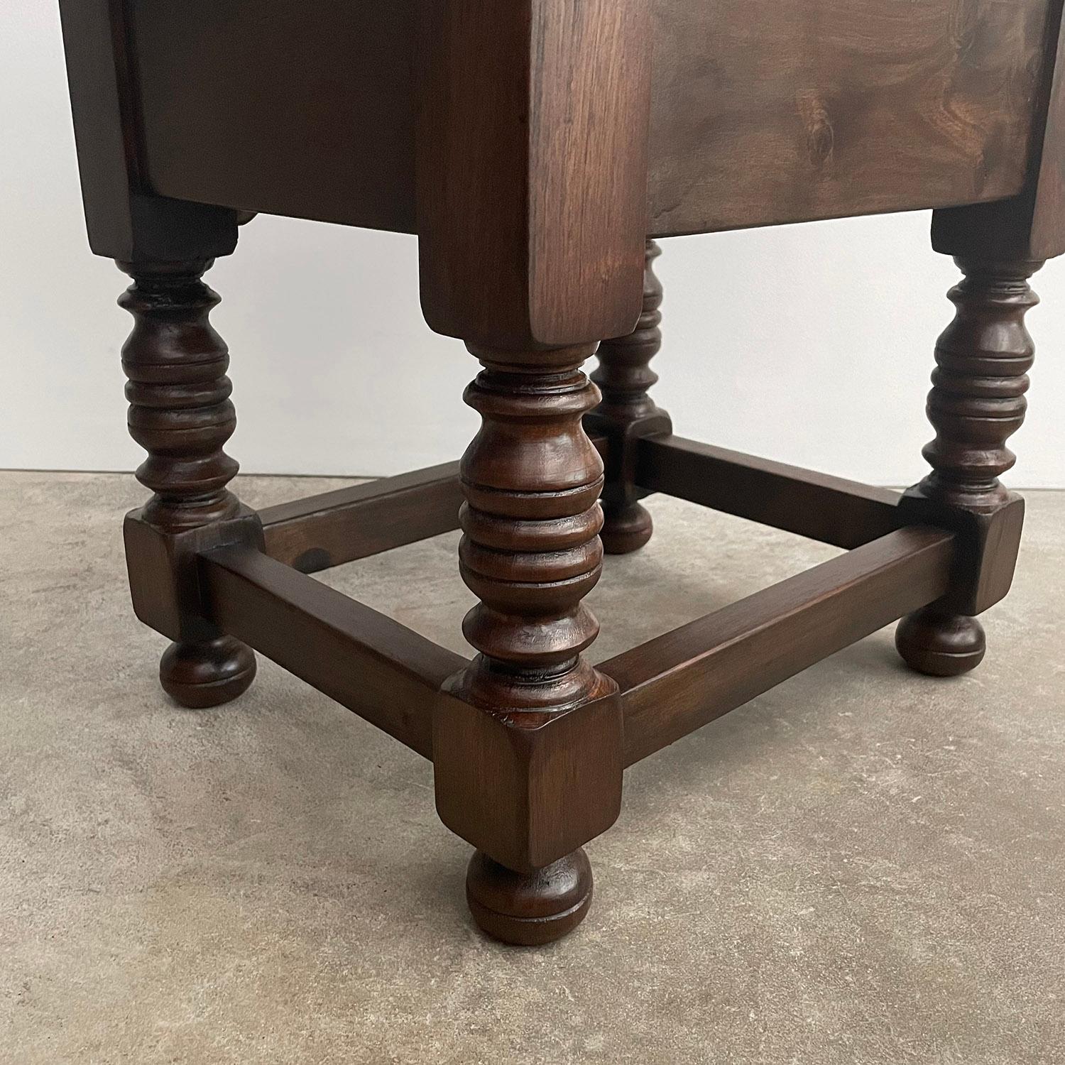 Pair of French Carved Oak End Tables  For Sale 13