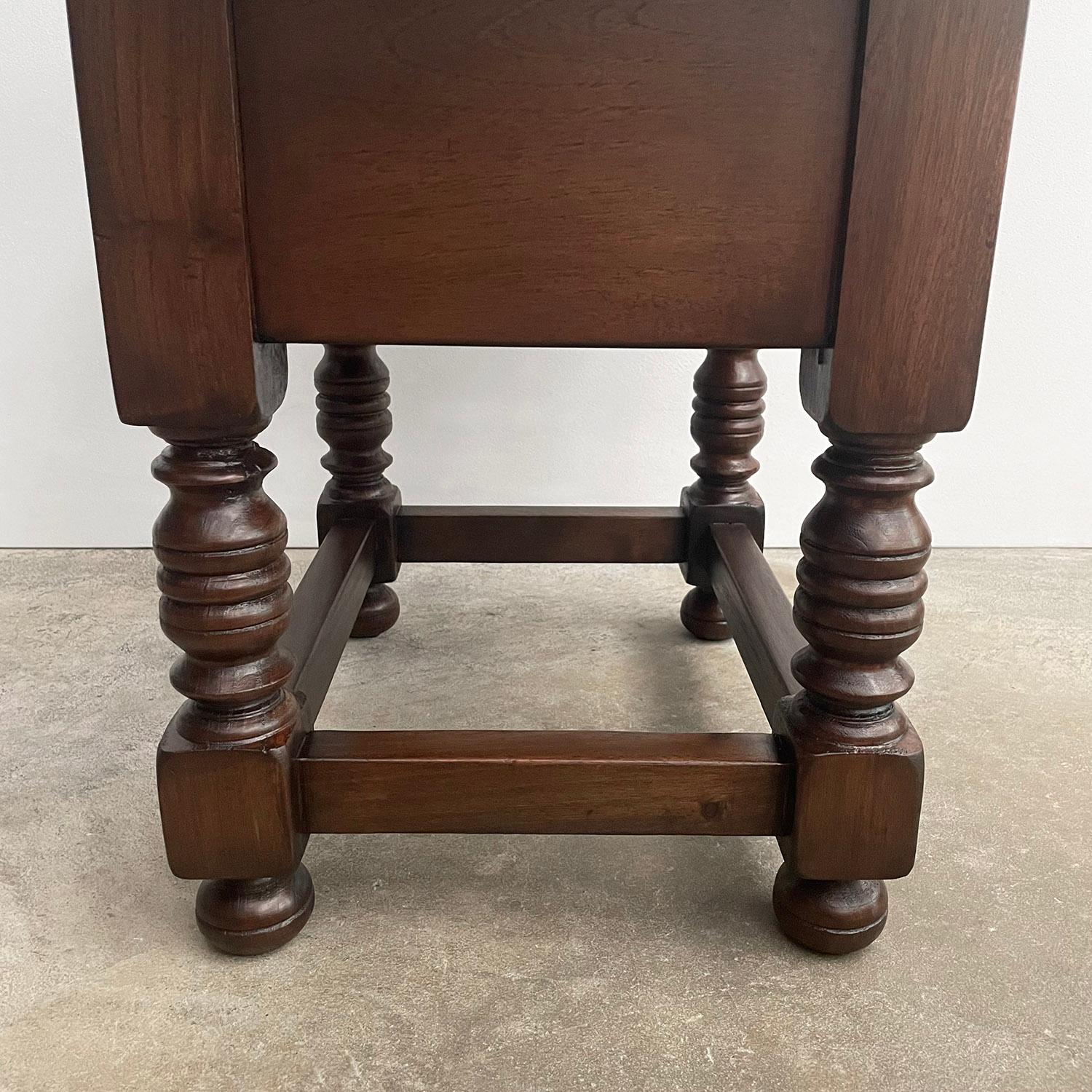 Pair of French Carved Oak End Tables  For Sale 14