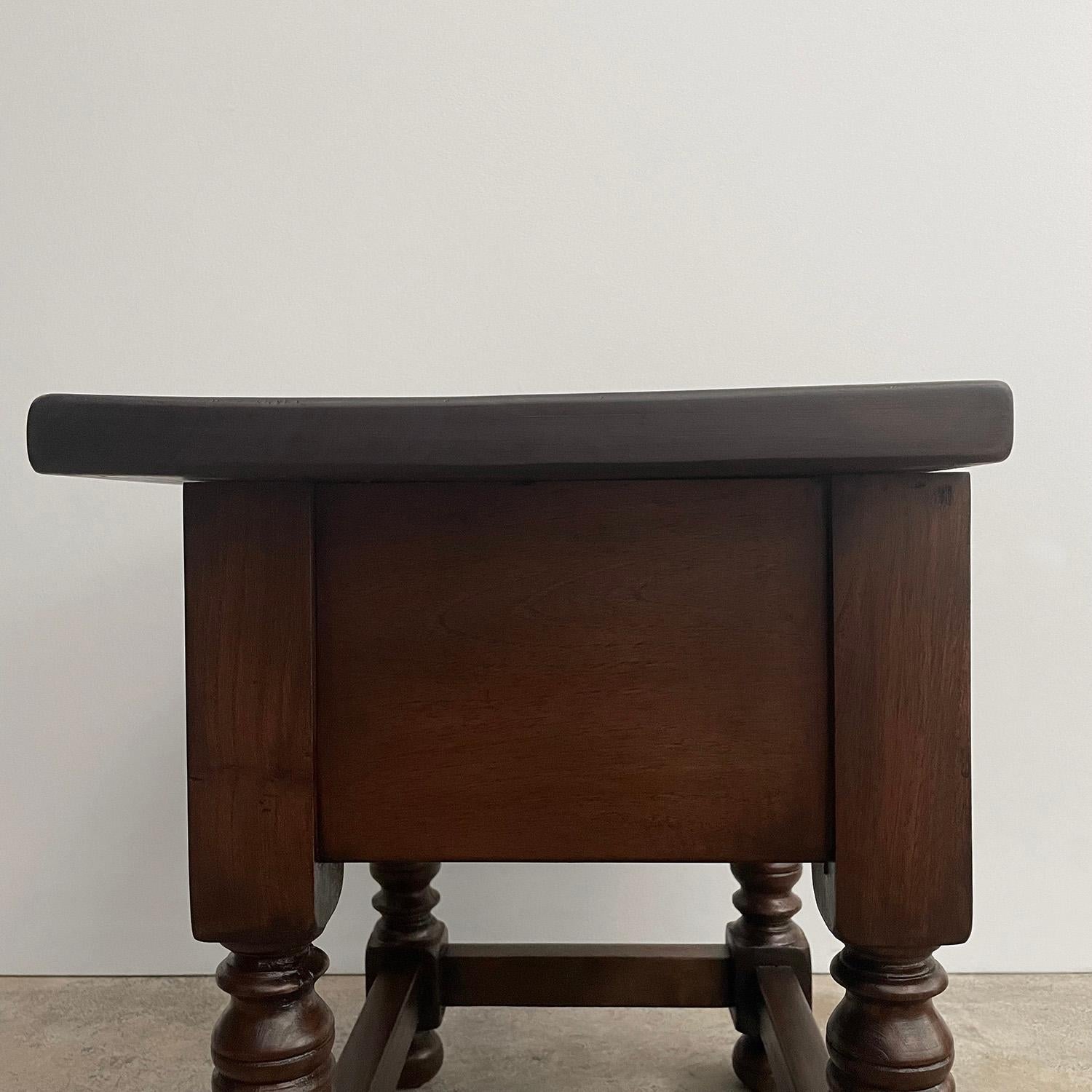 Pair of French Carved Oak End Tables  For Sale 15
