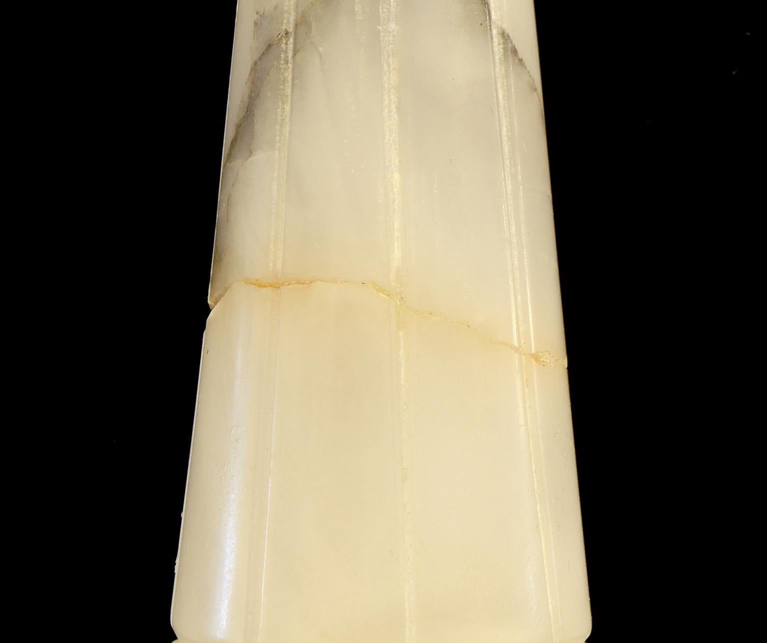 Pair of French Carved Onyx Moroccan Style Torchieres 5