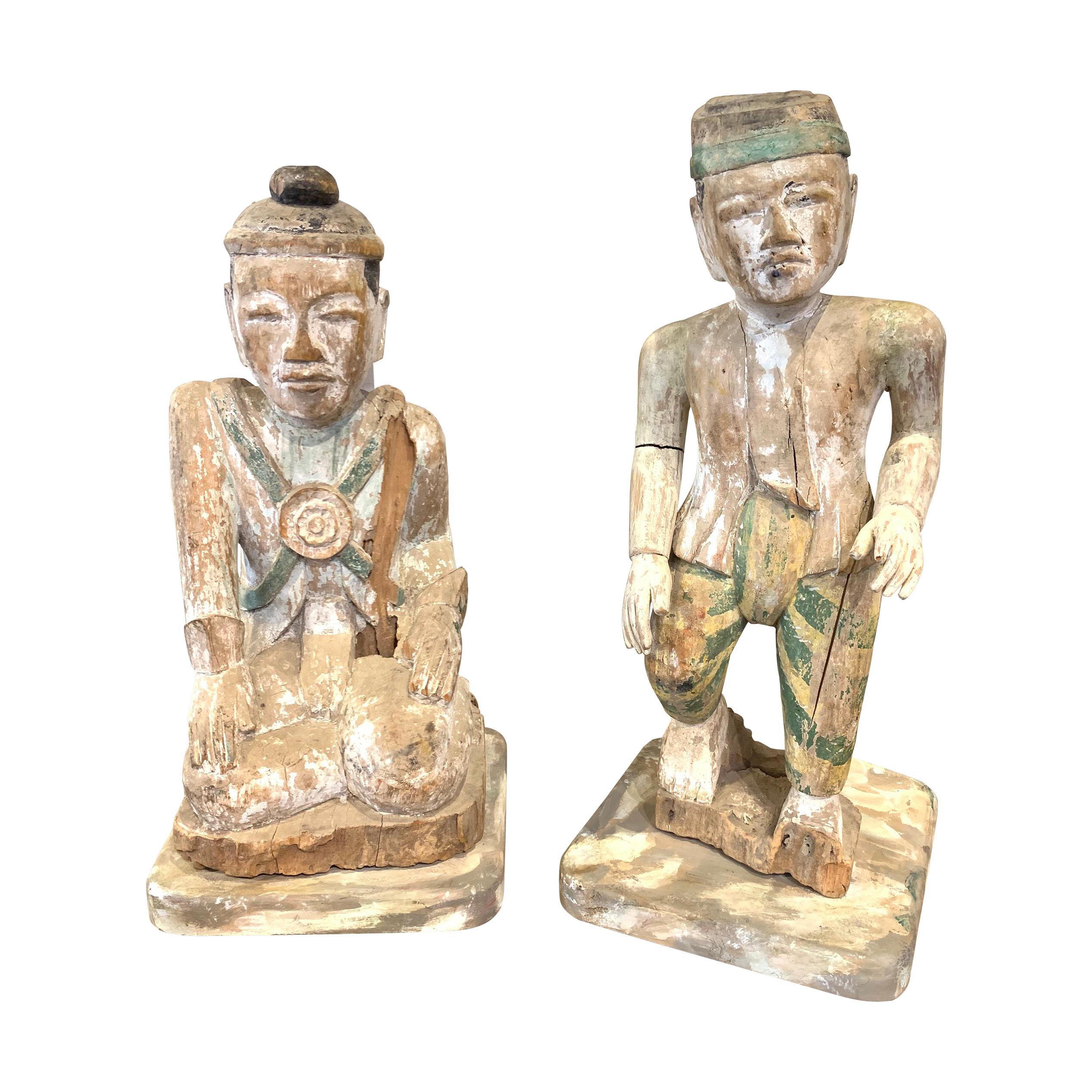 Pair of French Carved Painted Oriental Figures