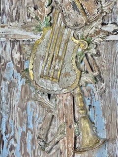 Pair of French Carved Panels with Musical Instruments, circa 1920s