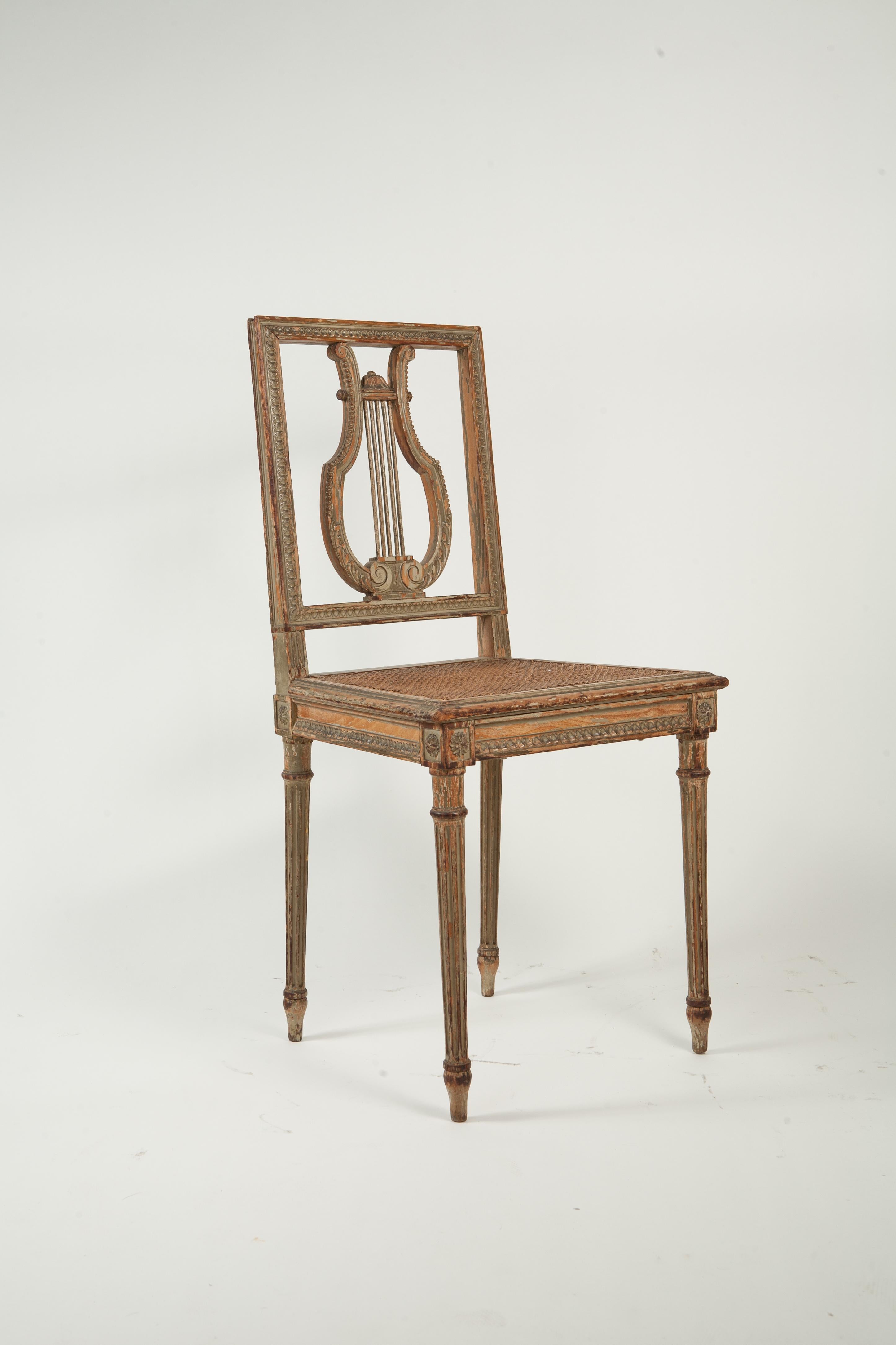Pair of French Carved Wood Neoclassical Style Side Chairs In Good Condition In New York, NY