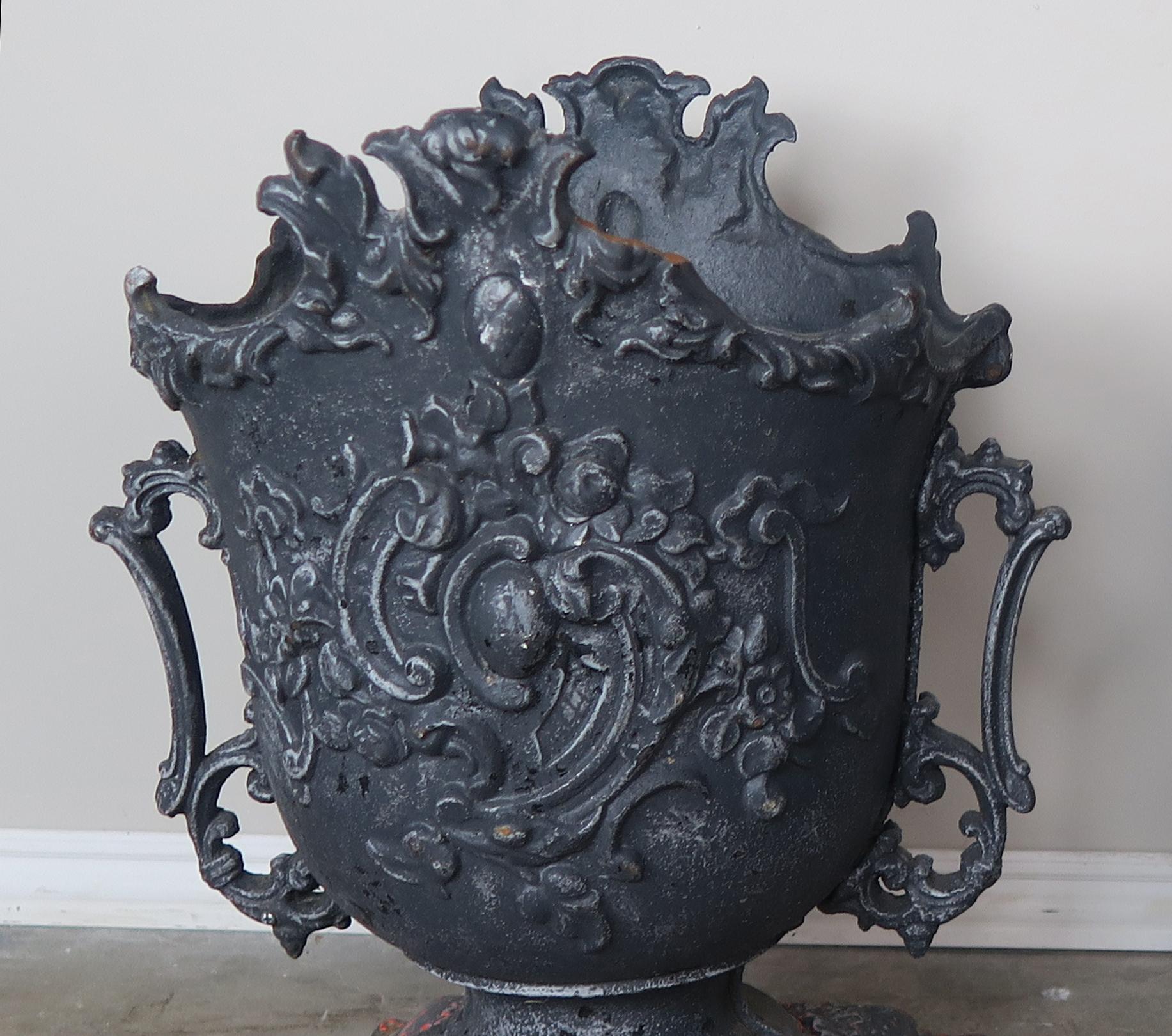 Pair of French Cast Iron Garden Planters, circa 1900 1