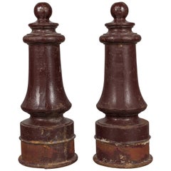 Antique Pair of French Cast Iron Posts